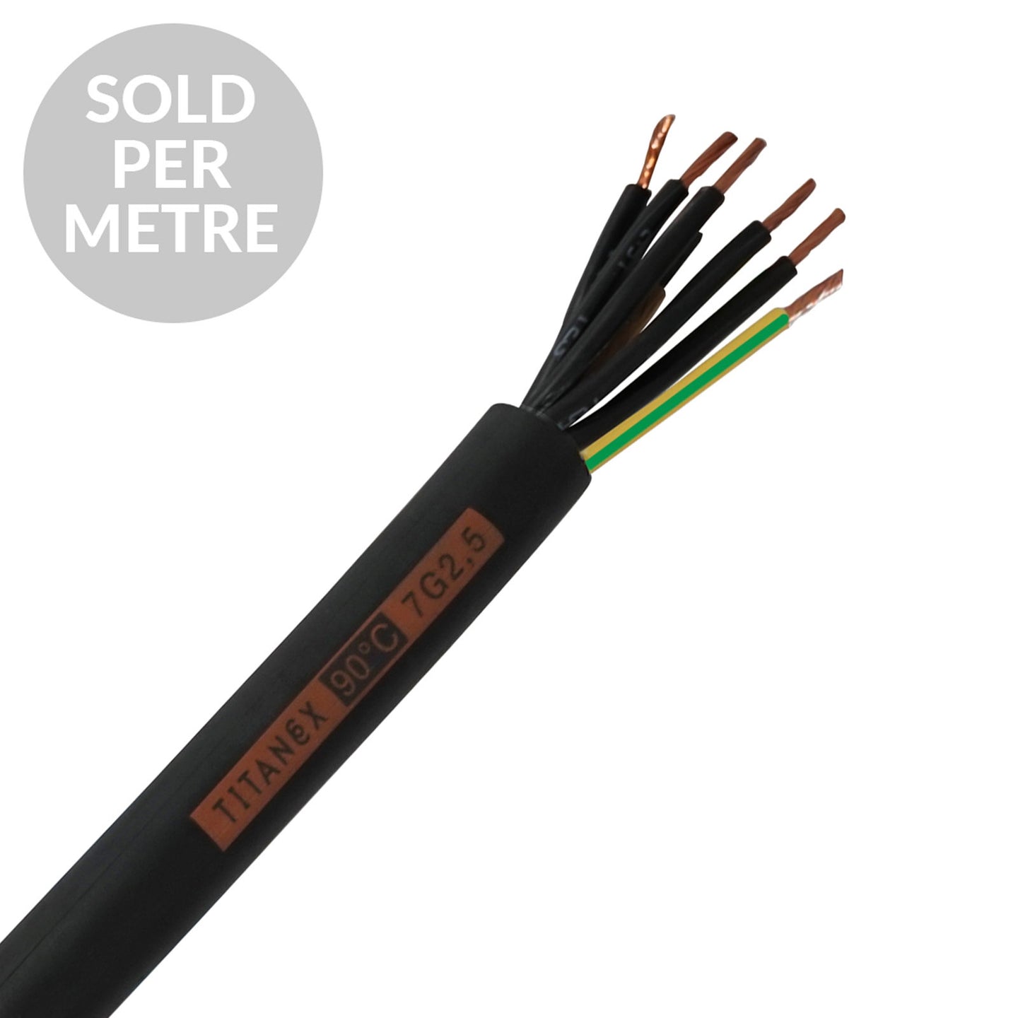 Titanex H07RN-F 2.5mm 7 Core Rubber Cable - Cut Length - Main View