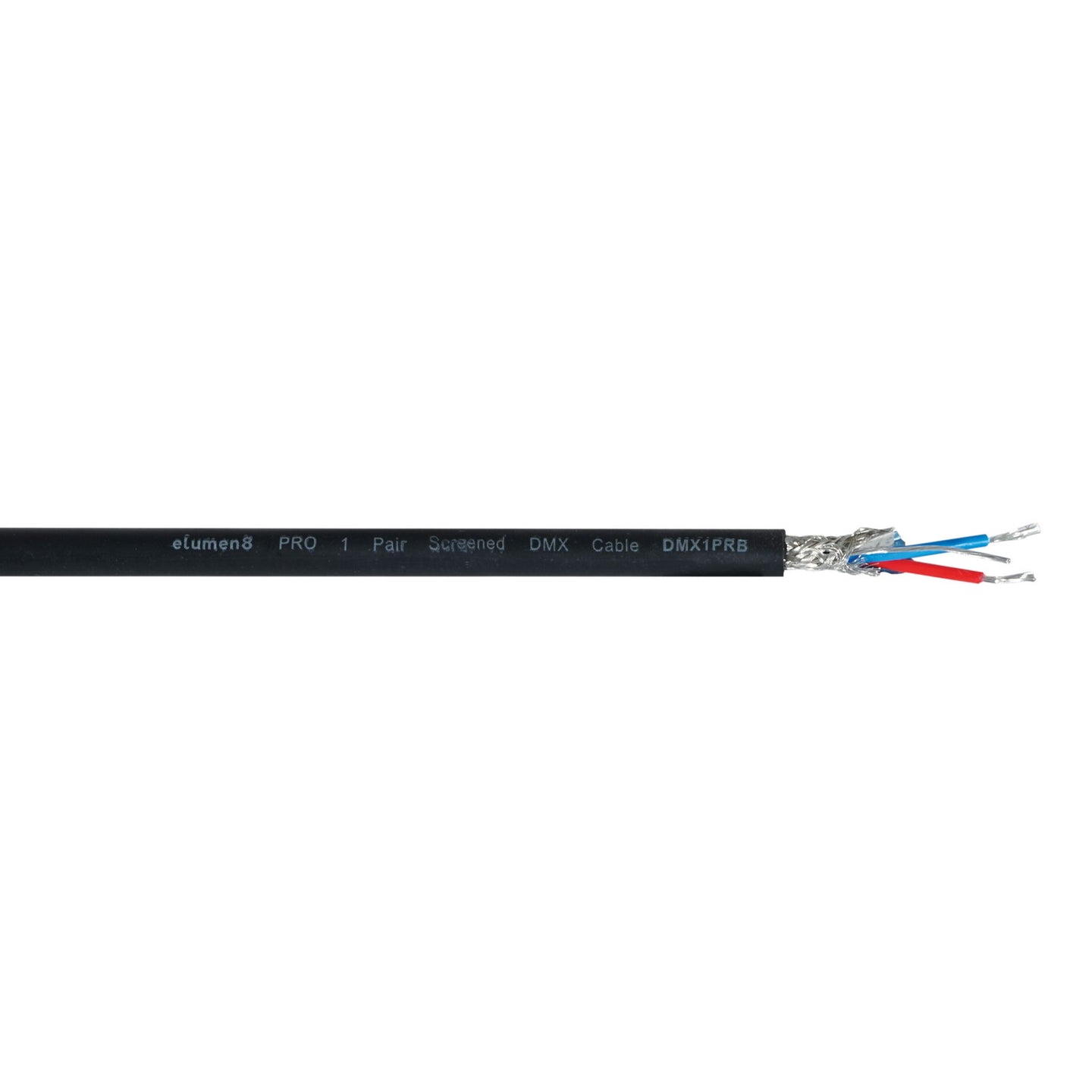 Elumen8 PRO Screened 1 Pair DMX Cable DMX1PRB Cut Length Black - Alternate View 1