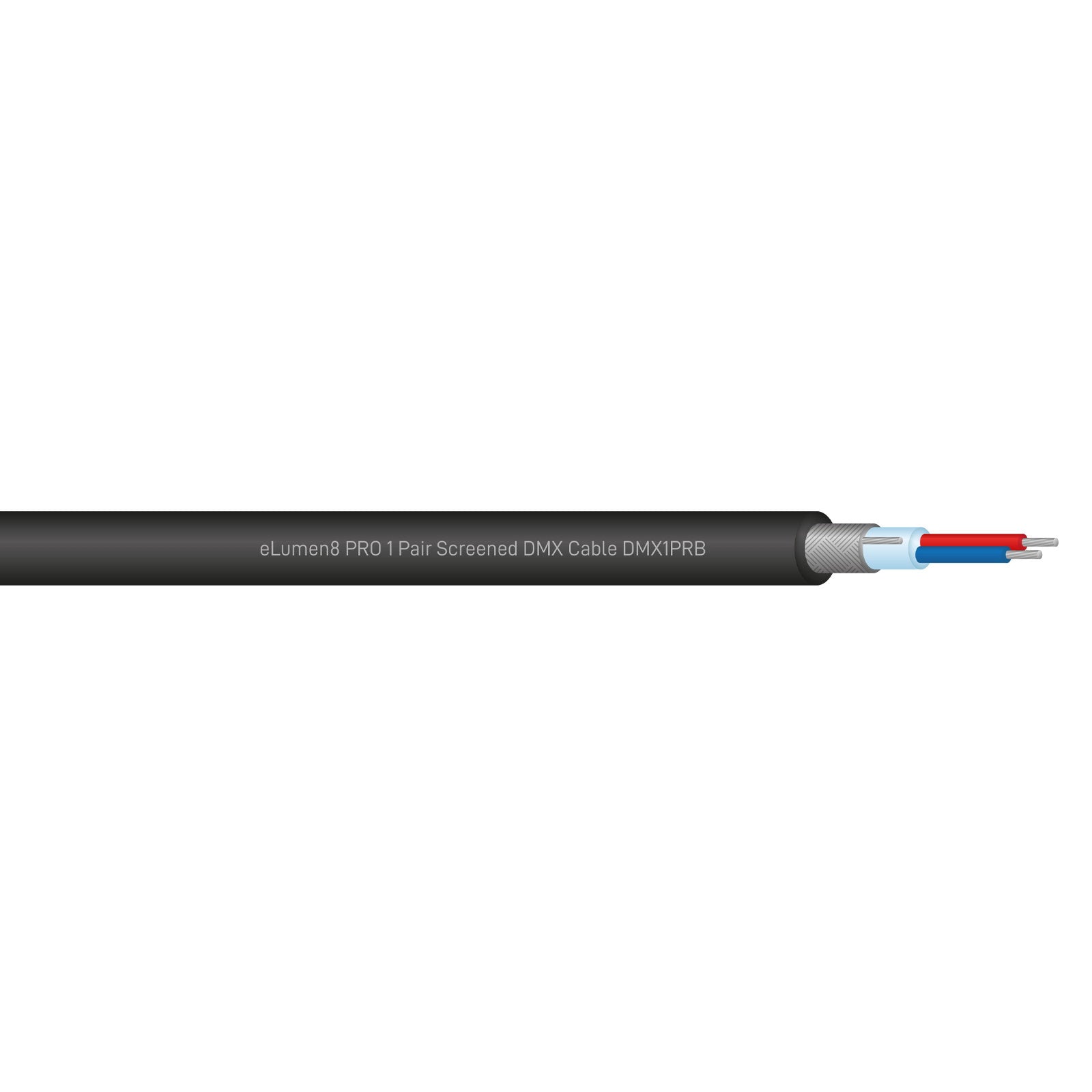 Elumen8 PRO Screened 1 Pair DMX Cable DMX1PRB Cut Length Black - Back Panel and Connections