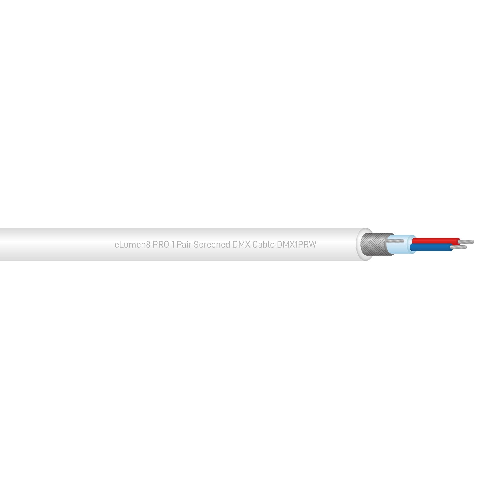Elumen8 PRO Screened 1 Pair DMX Cable DMX1PRW 100m Drum White - Alternate View 1