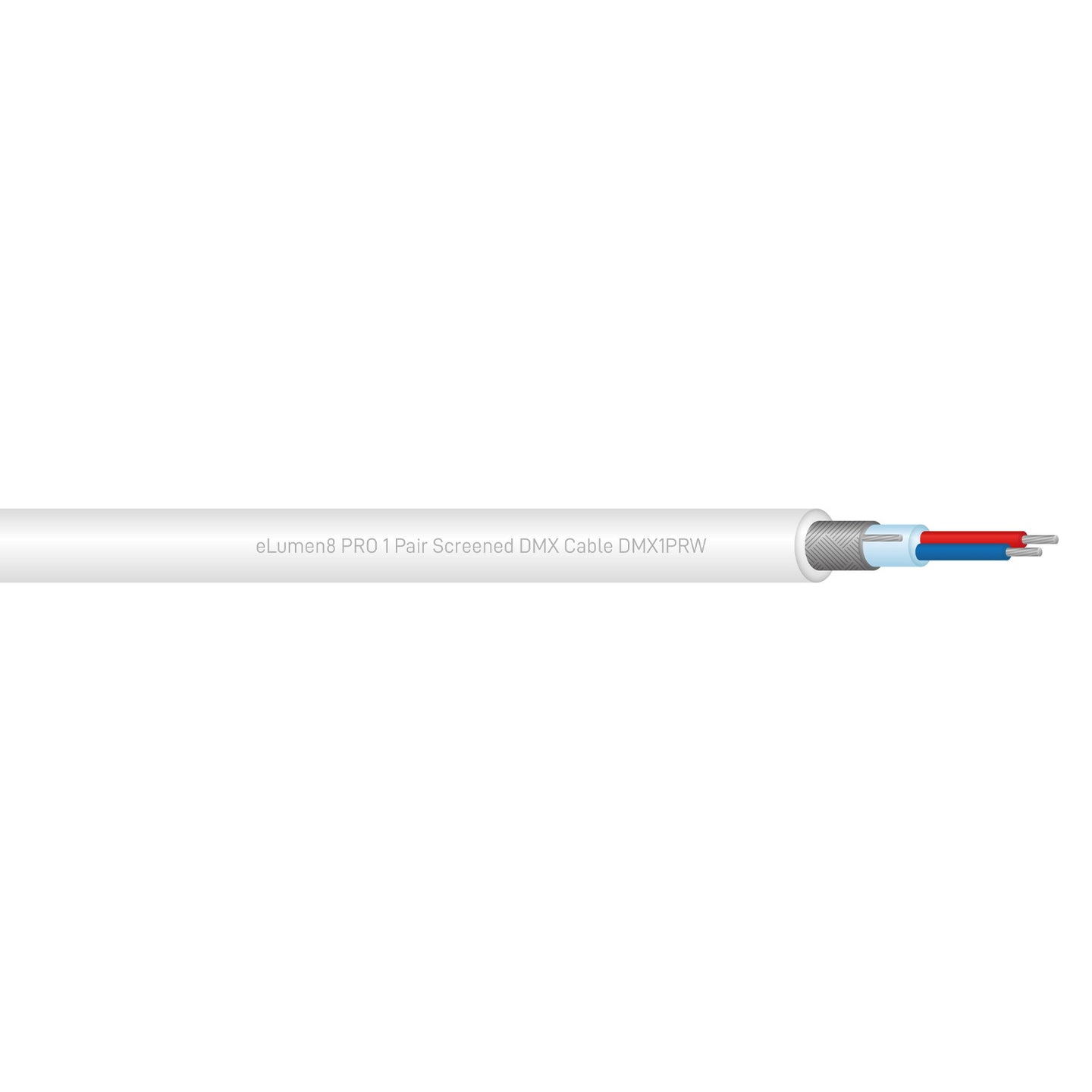 Elumen8 PRO Screened 1 Pair DMX Cable DMX1PRW 100m Drum White - Alternate View 1
