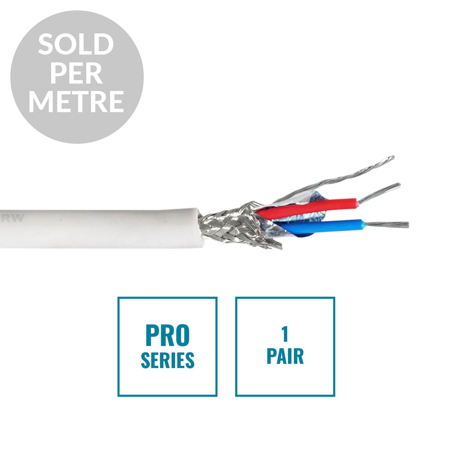 Elumen8 PRO Screened 1 Pair DMX Cable DMX1PRW Cut Length White - Back Panel and Connections