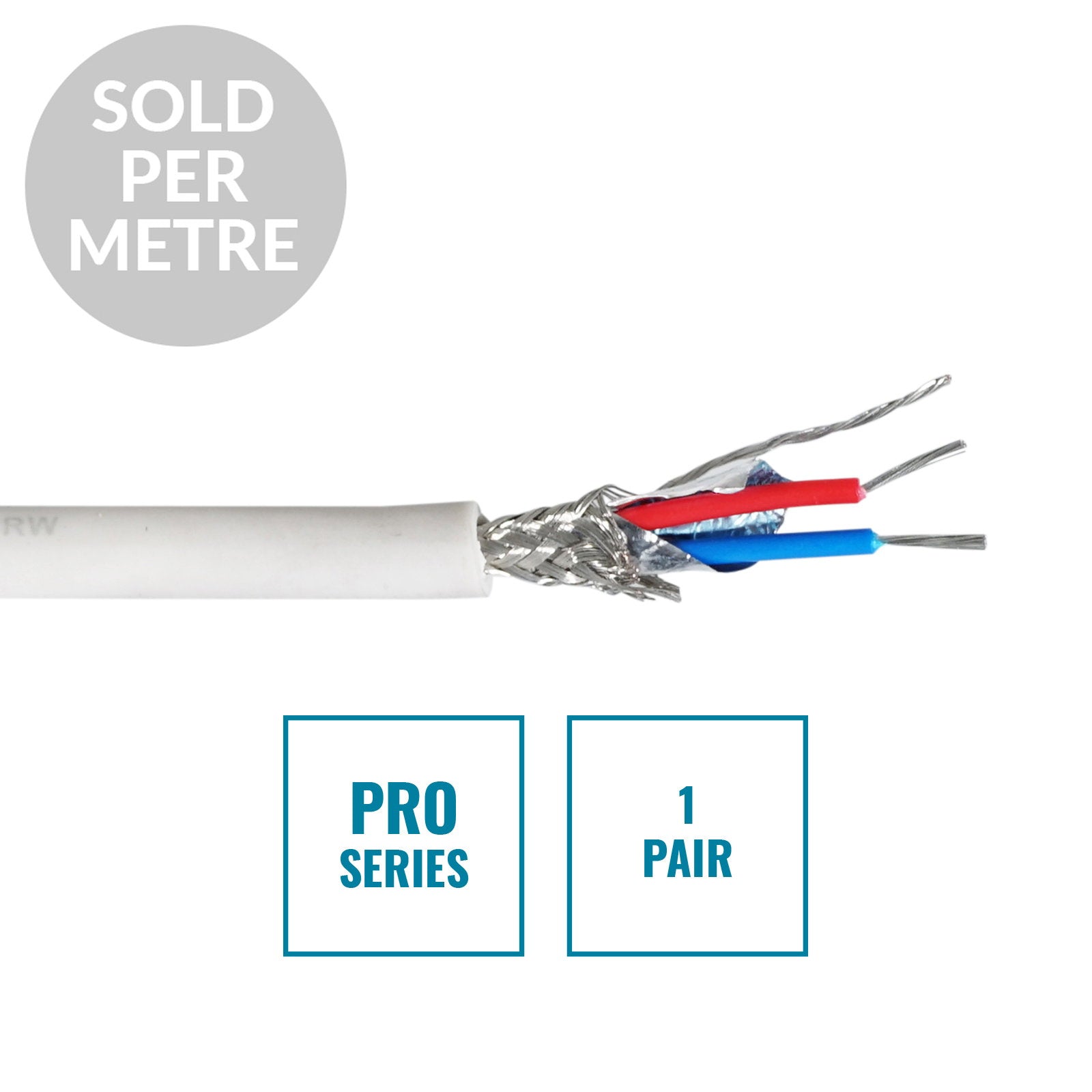 Elumen8 PRO Screened 1 Pair DMX Cable DMX1PRW Cut Length White - Back Panel and Connections