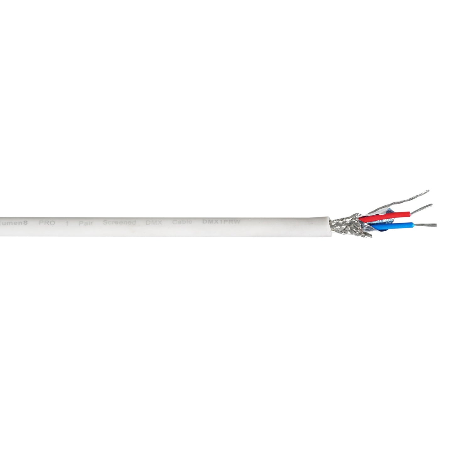 Elumen8 PRO Screened 1 Pair DMX Cable DMX1PRW Cut Length White - Main View
