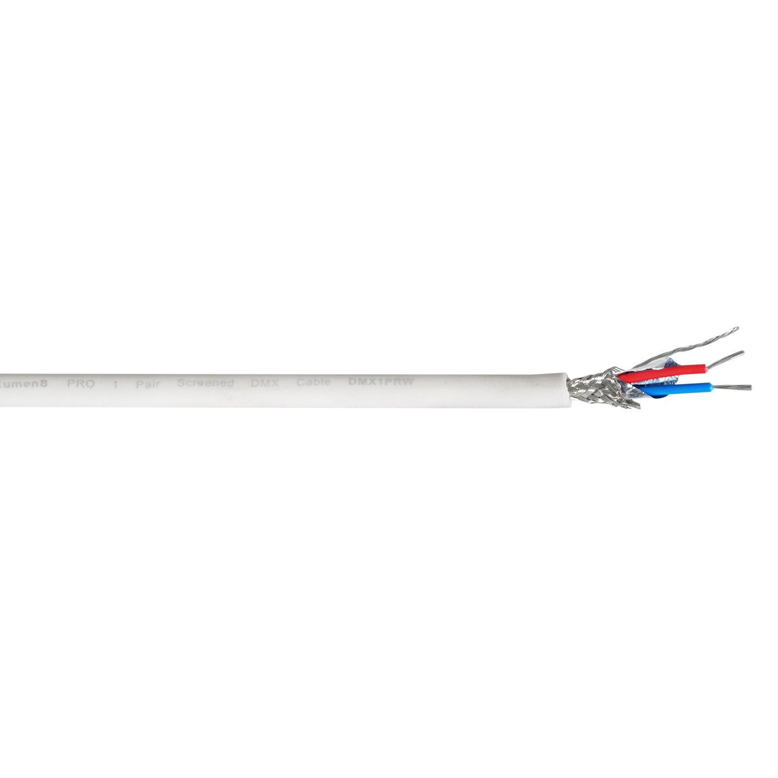 Elumen8 PRO Screened 1 Pair DMX Cable DMX1PRW Cut Length White - Main View