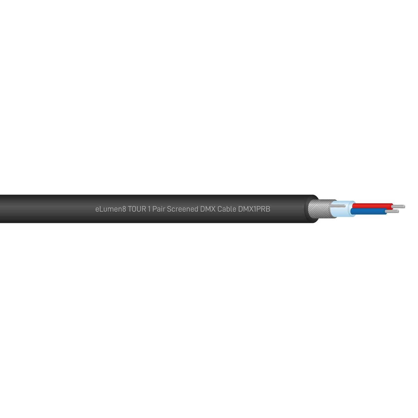 Elumen8 TOUR Screened 1 Pair DMX Cable DMX1PRB Cut Length Black - Main View