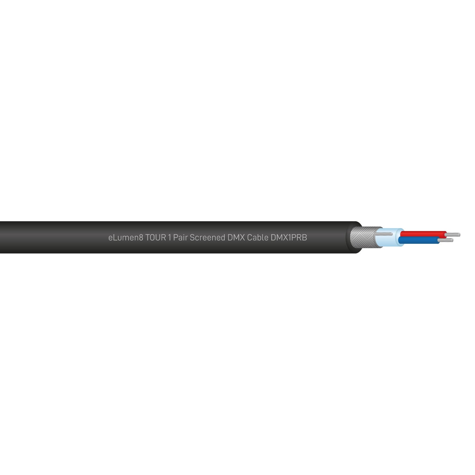 Elumen8 TOUR Screened 1 Pair DMX Cable DMX1PRB Cut Length Black - Main View