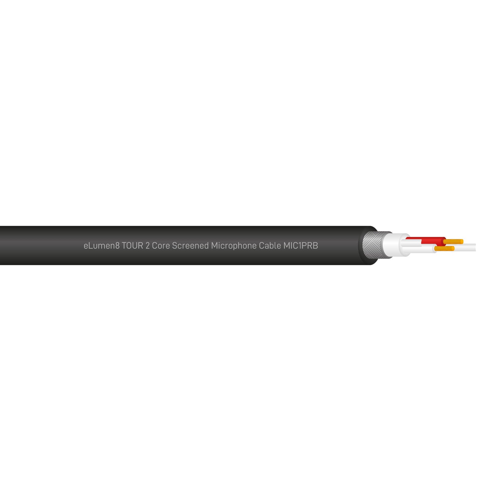 Elumen8 TOUR Screened 2 Core Microphone Cable MIC1PRB 500m Drum Black - Main View