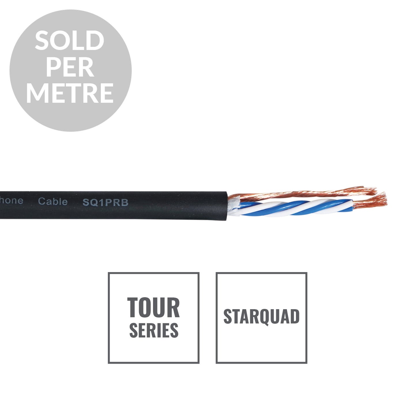 Elumen8 TOUR Starquad 4 Core Microphone Cable SQ1PRB Cut Length Black - Alternate View 1