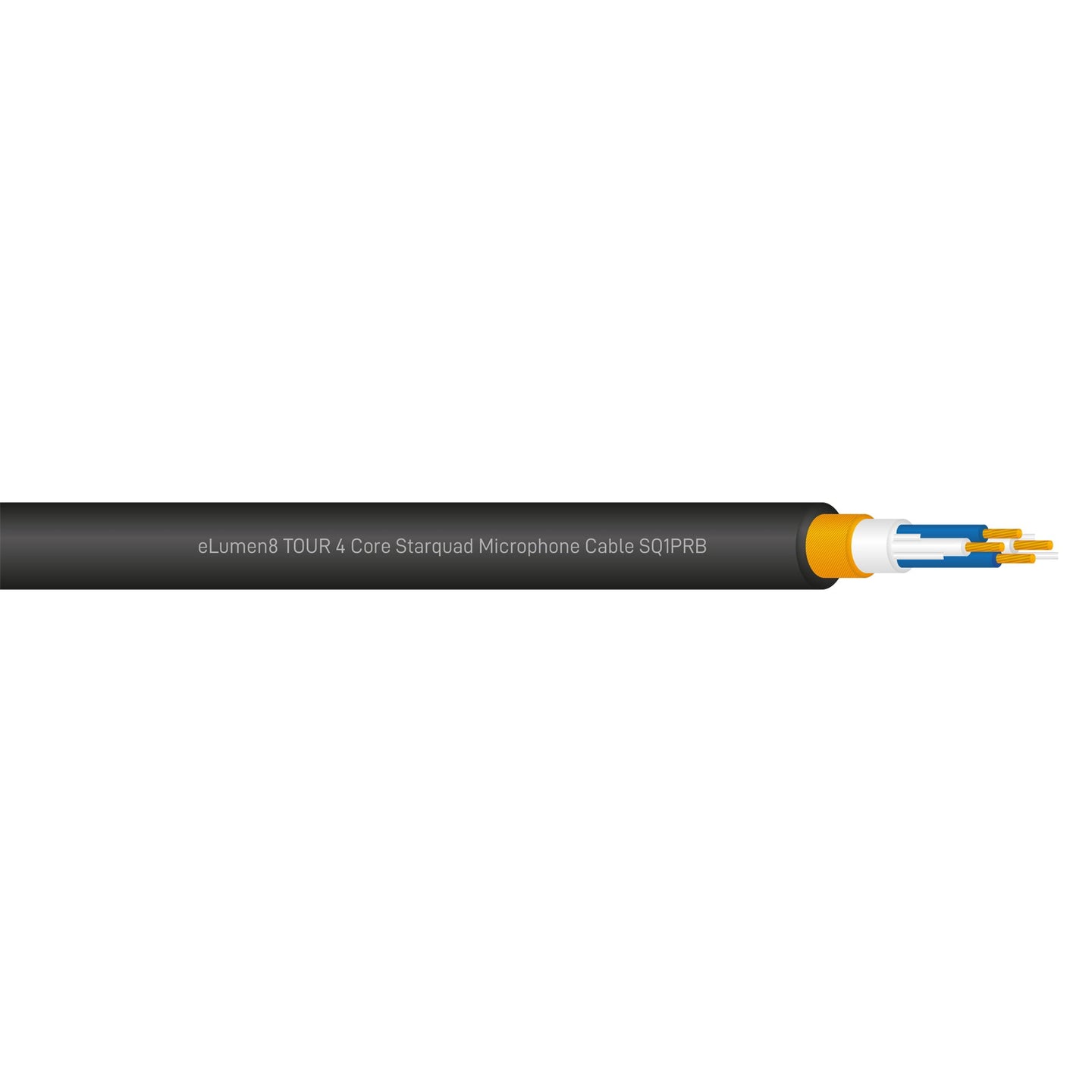 Elumen8 TOUR Starquad 4 Core Microphone Cable SQ1PRB Cut Length Black - Main View