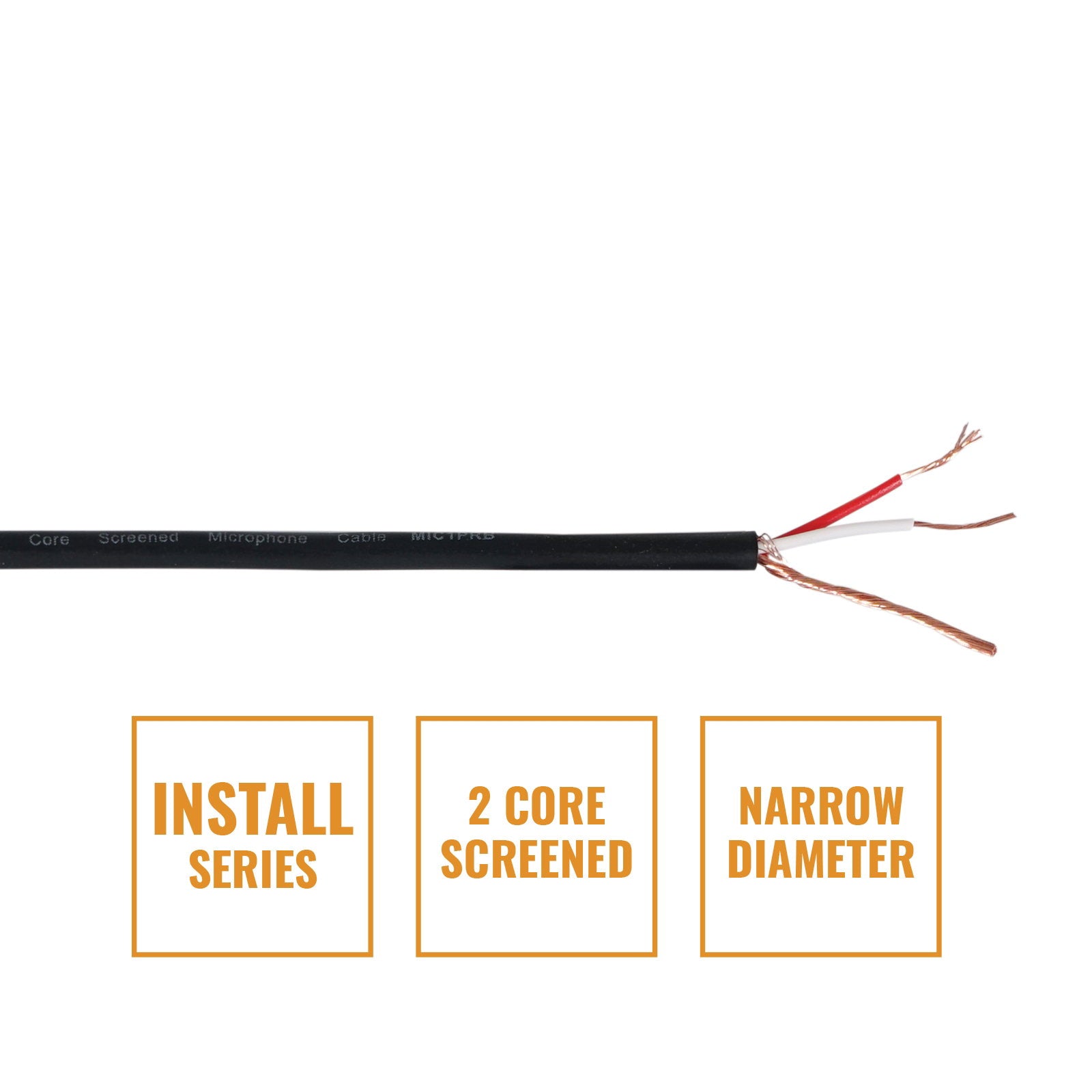 Elumen8 INSTALL Screened 2 Core Microphone Cable MIC1PRB 100m Drum Black - Alternate View 1