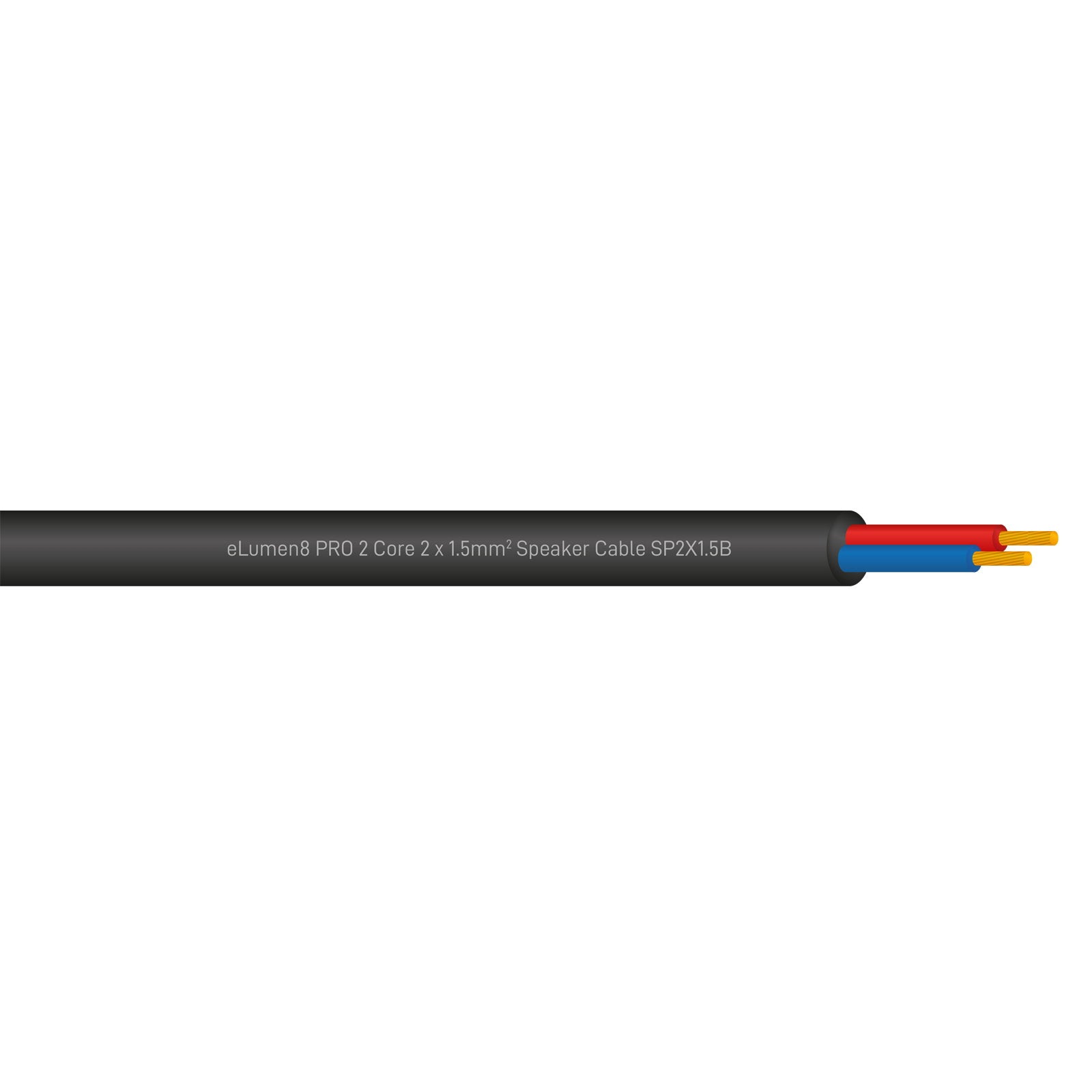 Elumen8 PRO 2 Core 2 x 1.5mm Speaker Cable SP2X1.5B 500m Drum Black - Alternate View 1