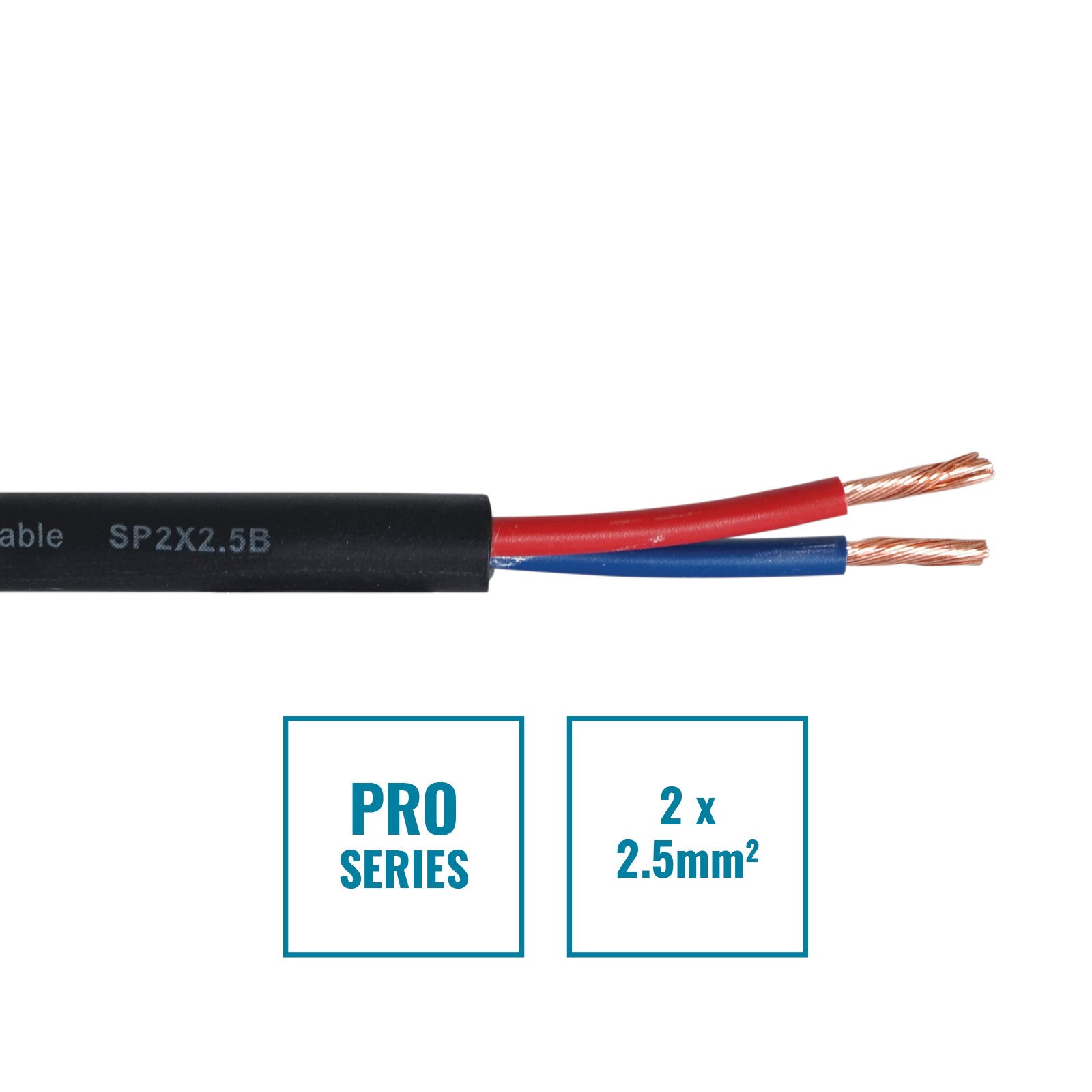Elumen8 PRO 2 Core 2 x 2.5mm Speaker Cable SP2X2.5B 100m Drum Black - Back Panel and Connections