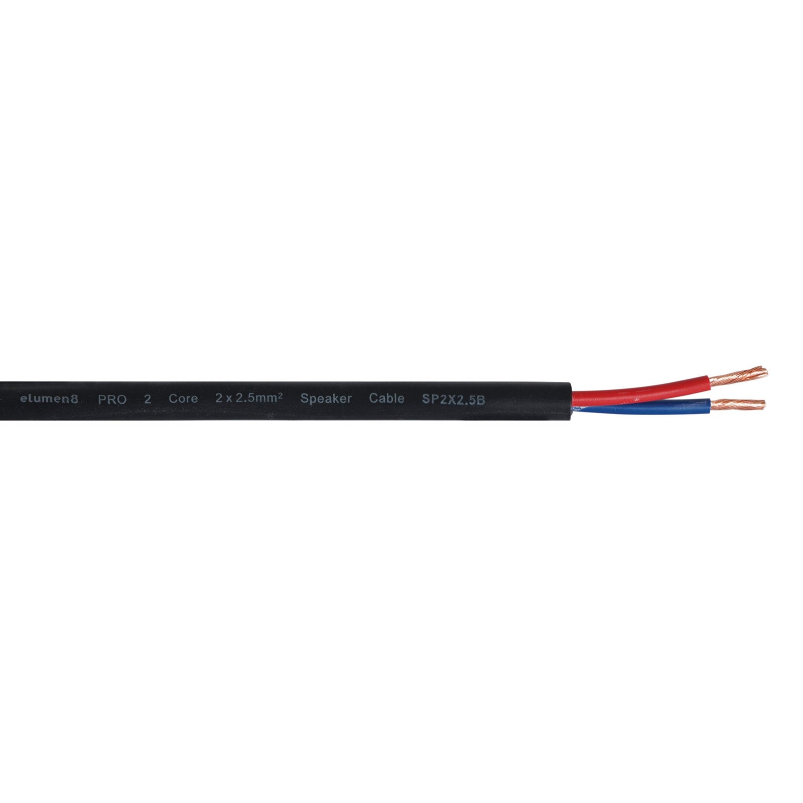 Elumen8 PRO 2 Core 2 x 2.5mm Speaker Cable SP2X2.5B 100m Drum Black - Main View