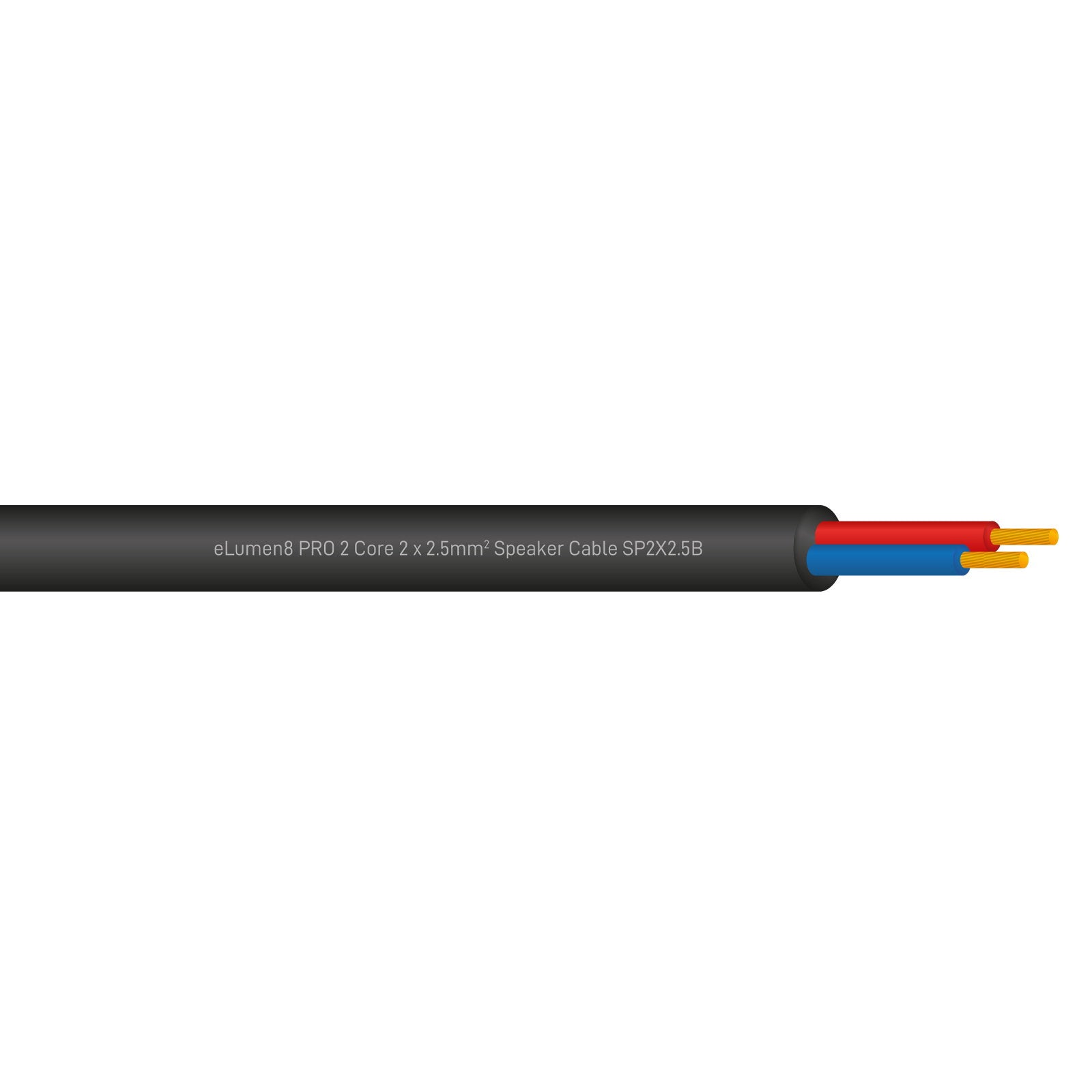 Elumen8 PRO 2 Core 2 x 2.5mm Speaker Cable SP2X2.5B 500m Drum Black - Alternate View 1