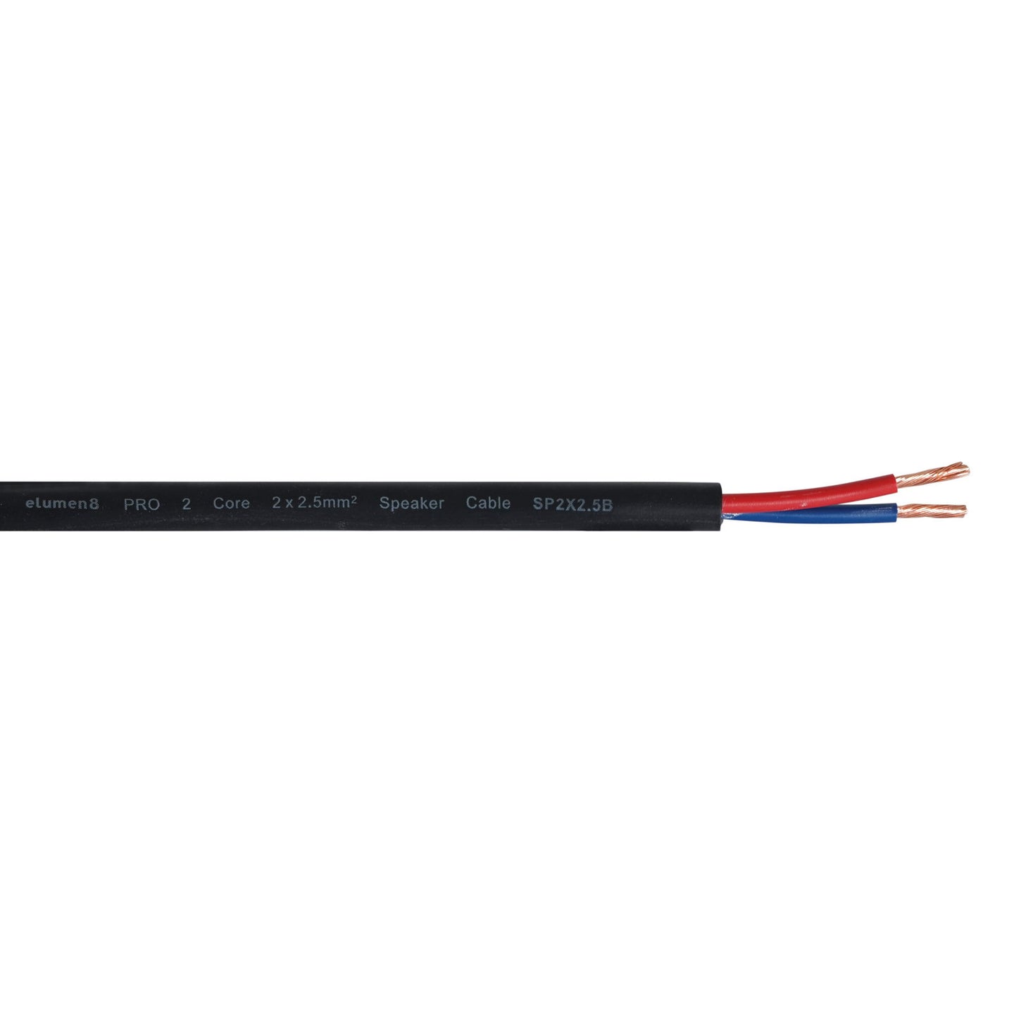 Elumen8 PRO 2 Core 2 x 2.5mm Speaker Cable SP2X2.5B Cut Length Black - Alternate View 1