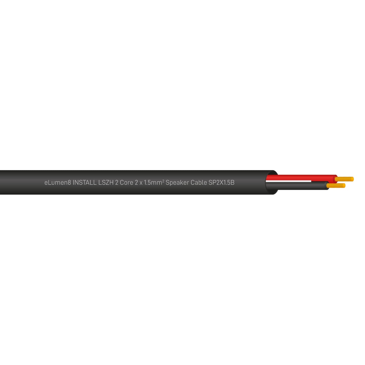 Elumen8 INSTALL LSZH 2 Core 2 x 1.5mm2 Speaker Cable SP2X1.5B 500m Drum Black - Main View