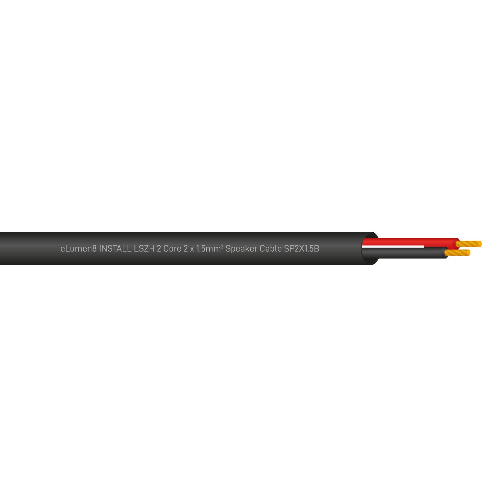 Elumen8 INSTALL LSZH 2 Core 2 x 1.5mm2 Speaker Cable SP2X1.5B 500m Drum Black - Main View
