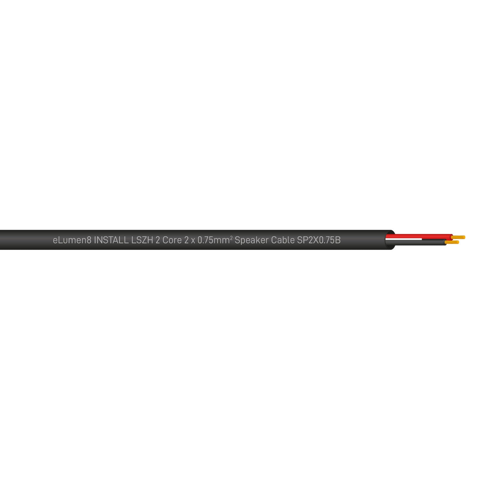 Elumen8 INSTALL LSZH 2 Core 2 x 0.75mm2 Speaker Cable SP2X0.75B 500m Drum Black - Alternate View 1