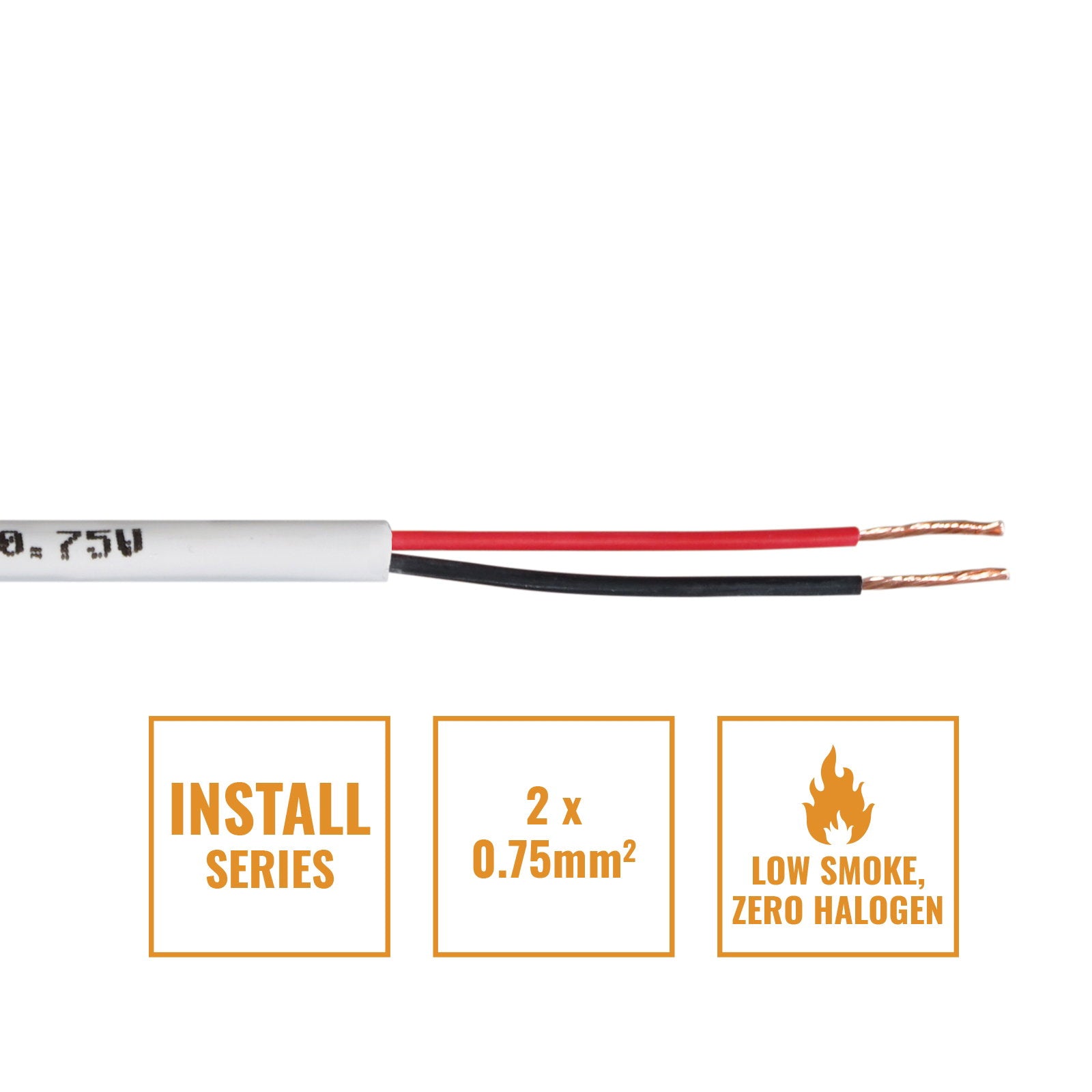 Elumen8 INSTALL LSZH 2 Core 2 x 0.75mm2 Speaker Cable SP2X0.75W 50m Drum White - Back Panel and Connections
