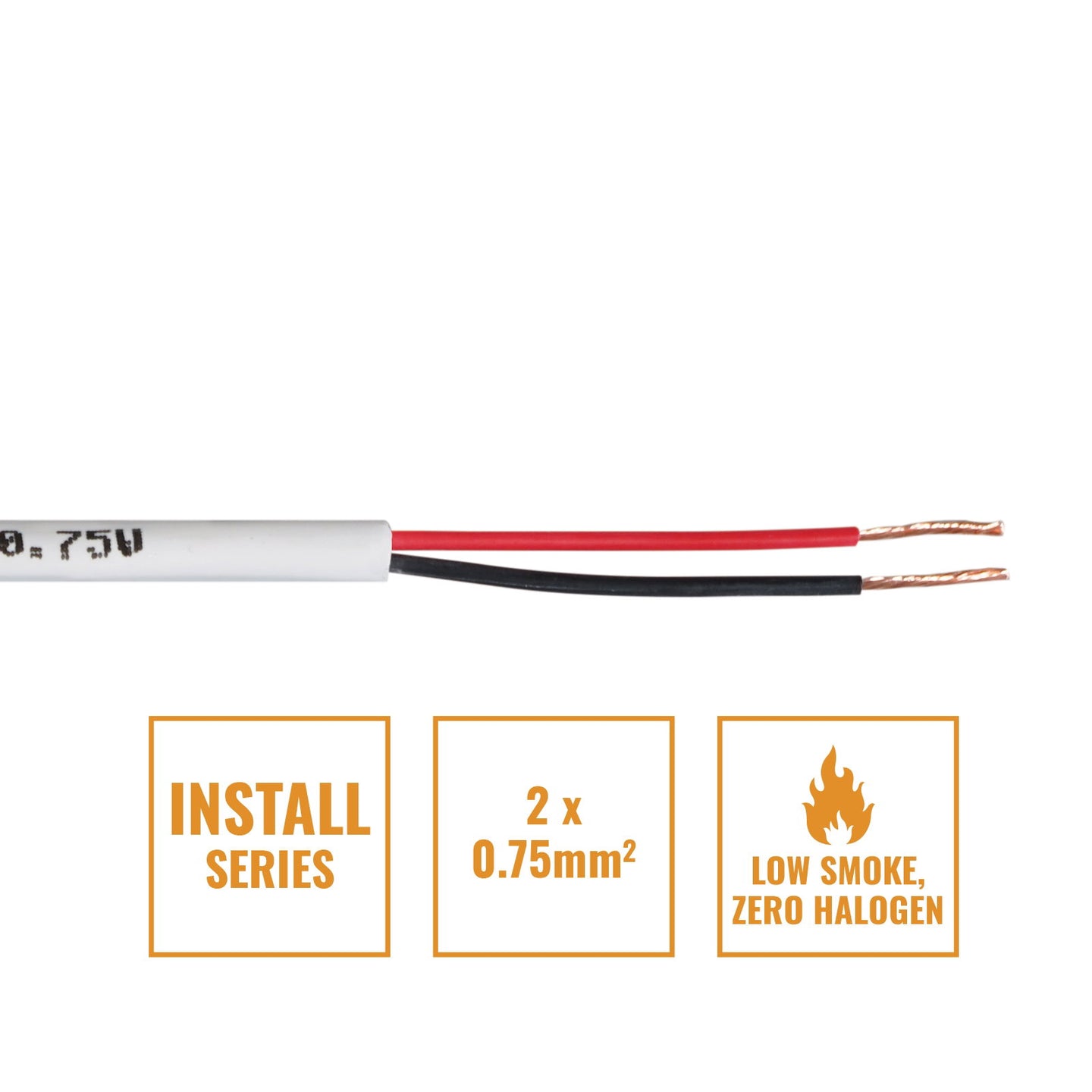 Elumen8 INSTALL LSZH 2 Core 2 x 0.75mm2 Speaker Cable SP2X0.75W 500m Drum White - Main View
