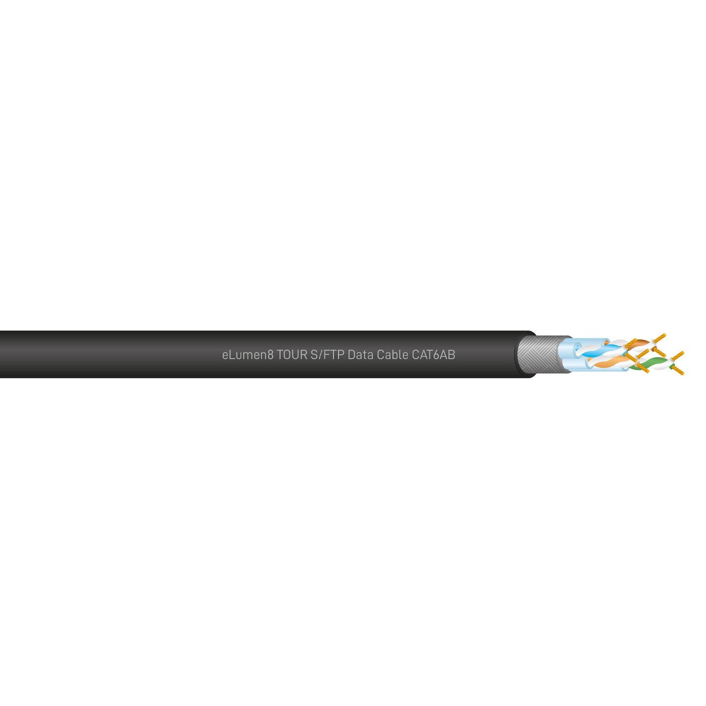 Elumen8 TOUR S/FTP Data Cable CAT6A Cut Length Black - Main View