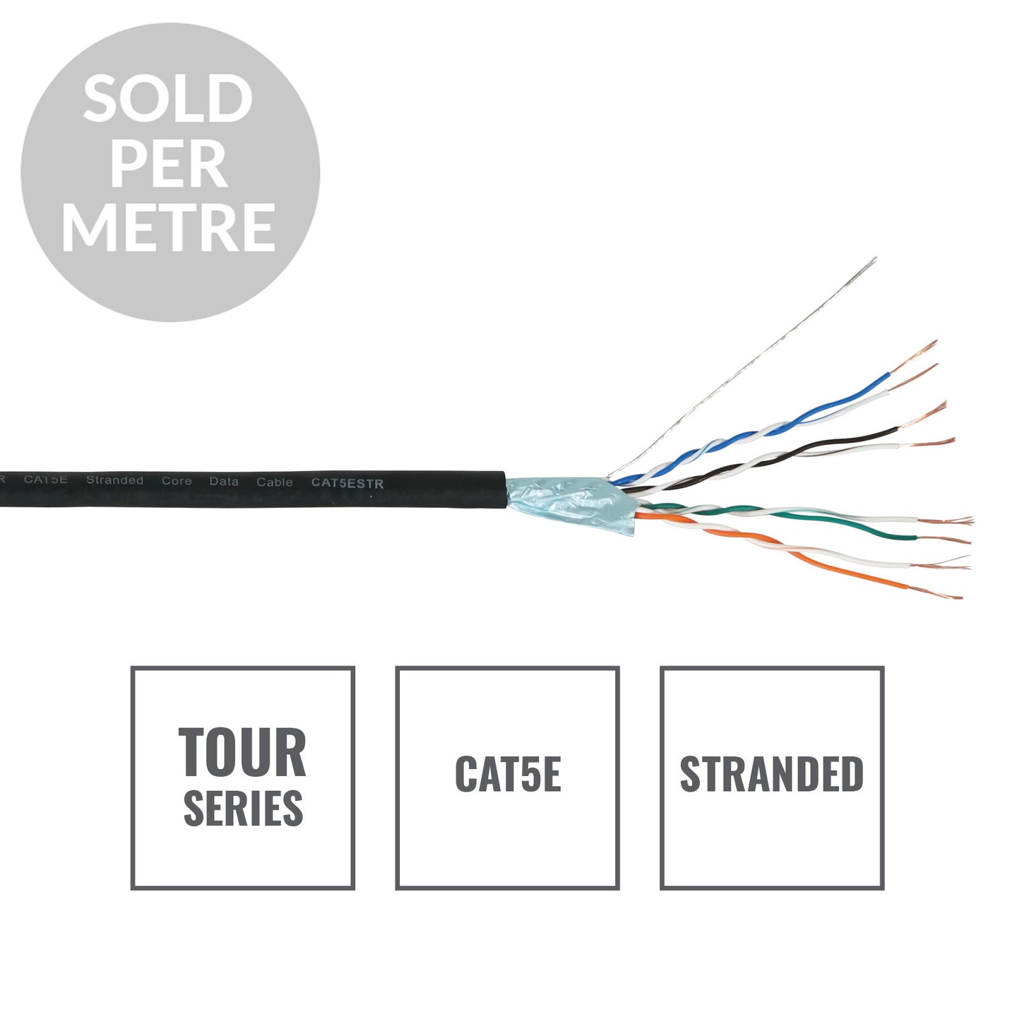 Elumen8 TOUR CAT5E Stranded Core Data Cable CAT5ESTR Cut Length - Alternate View 1