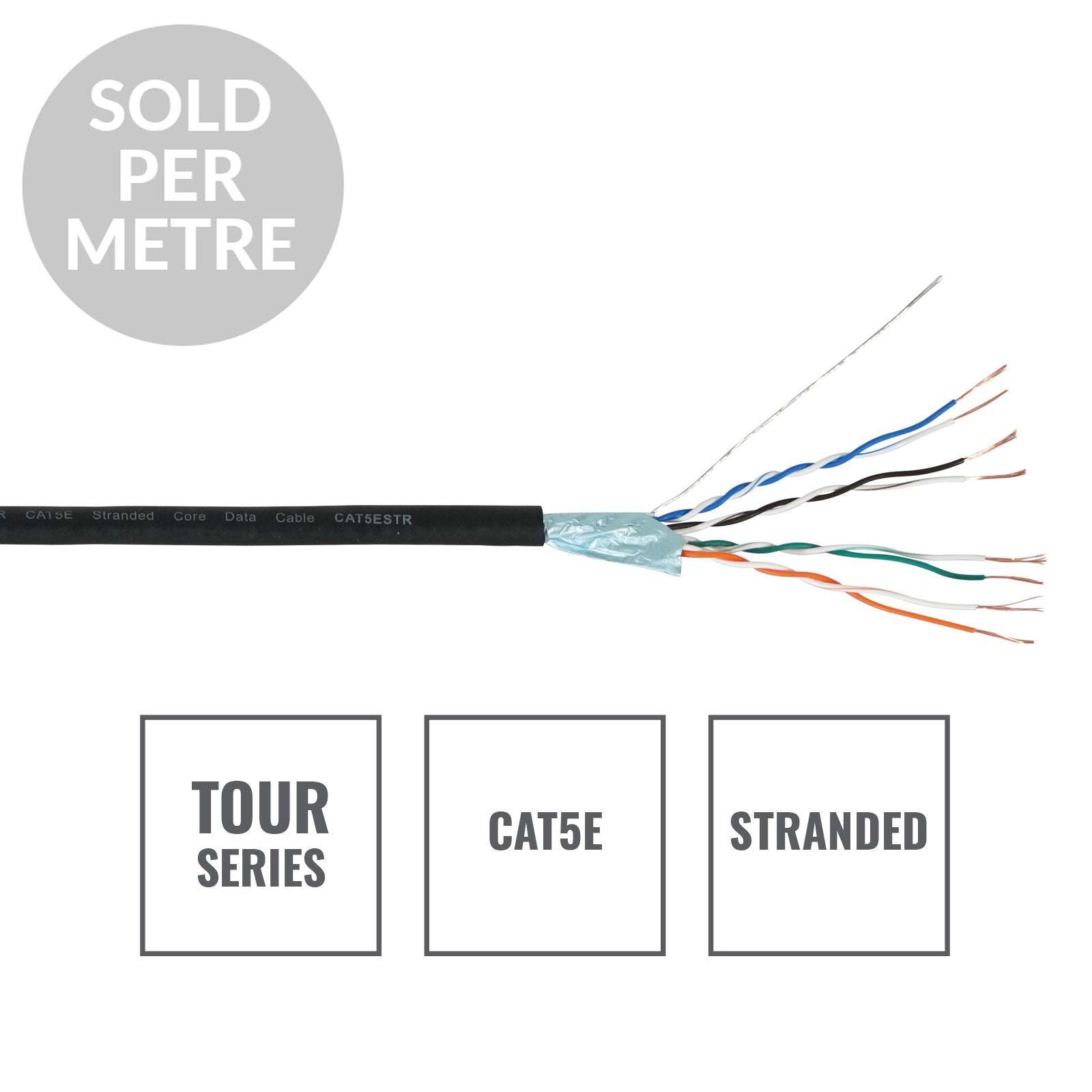 Elumen8 TOUR CAT5E Stranded Core Data Cable CAT5ESTR Cut Length - Alternate View 1