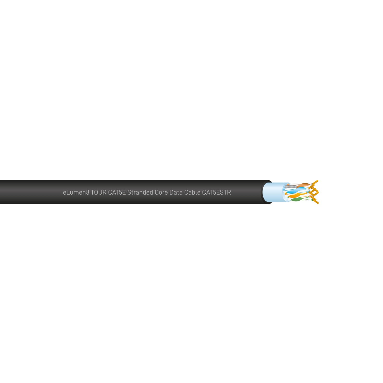 Elumen8 TOUR CAT5E Stranded Core Data Cable CAT5ESTR Cut Length - Back Panel and Connections