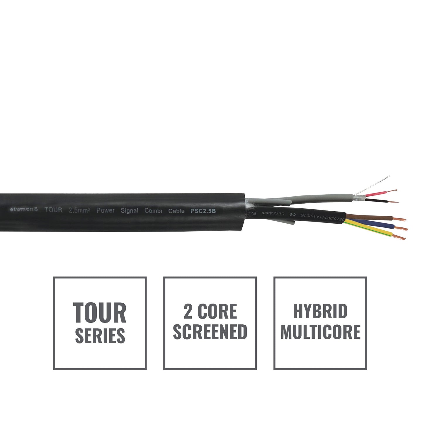 Elumen8 TOUR 2.5mm2 Power Signal Combi Cable PSC2.5B 100m Reel - Alternate View 1