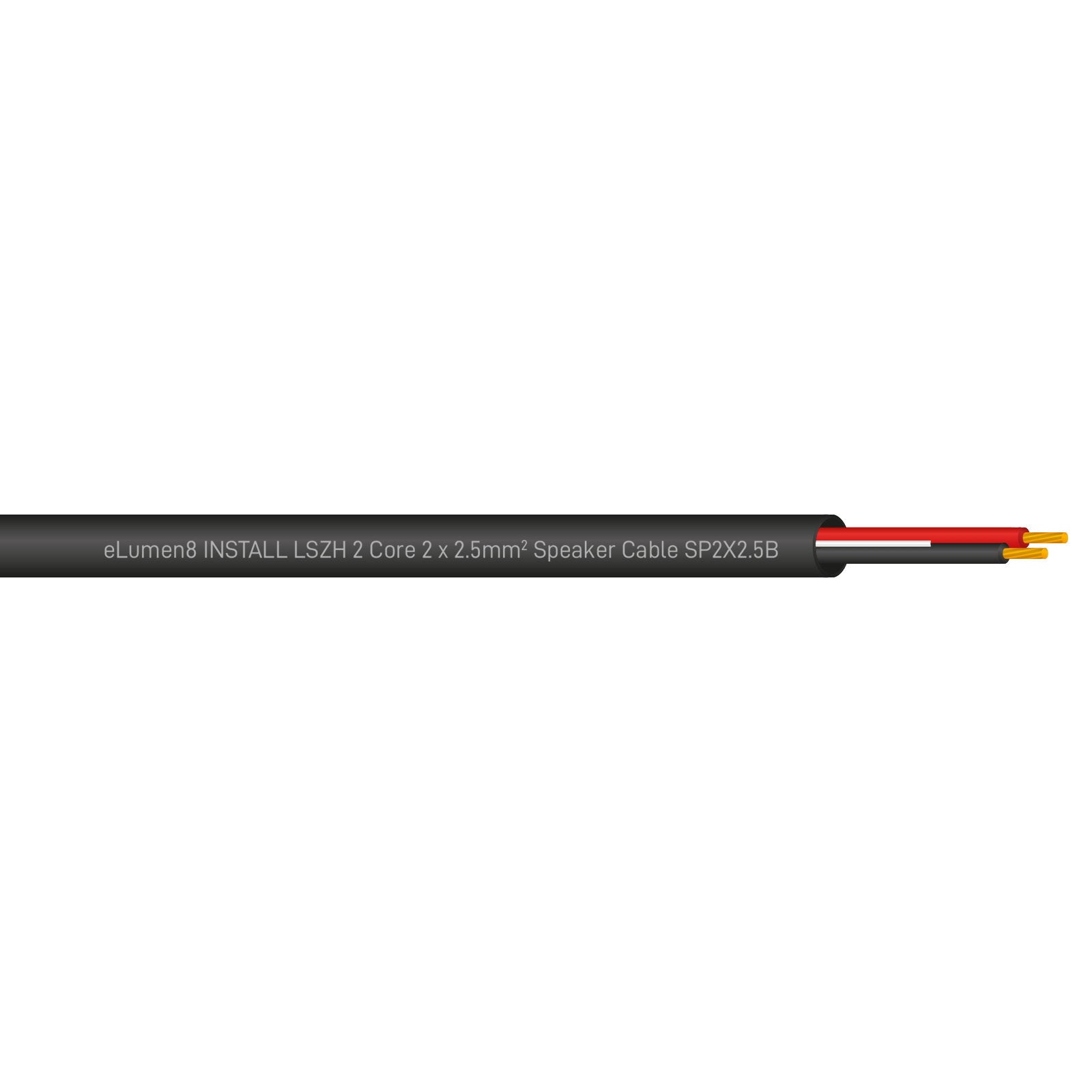 Elumen8 INSTALL LSZH 2 Core 2 x 2.5mm2 Speaker Cable SP2X2.5B 100m Drum Black - Alternate View 1