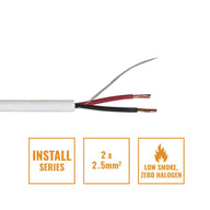 Elumen8 INSTALL LSZH 2 Core 2 x 2.5mm2 Speaker Cable SP2X2.5W 100m Drum White - Main View