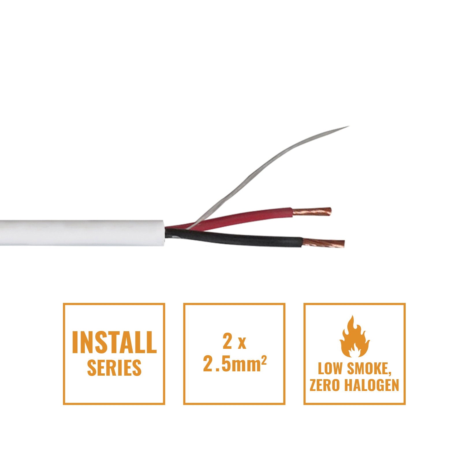 Elumen8 INSTALL LSZH 2 Core 2 x 2.5mm2 Speaker Cable SP2X2.5W 500m Drum White - Alternate View 1