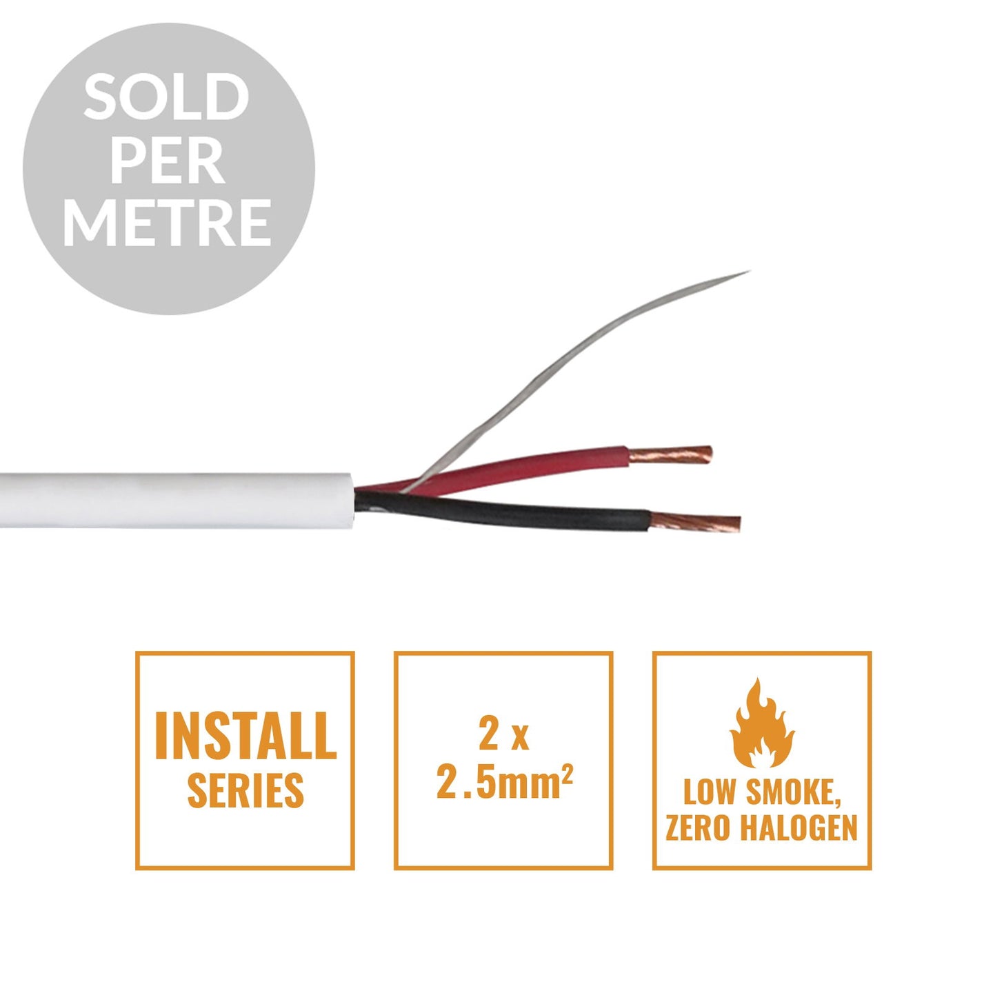 Elumen8 INSTALL LSZH 2 Core 2 x 2.5mm2 Speaker Cable SP2X2.5W Cut Length - Main View