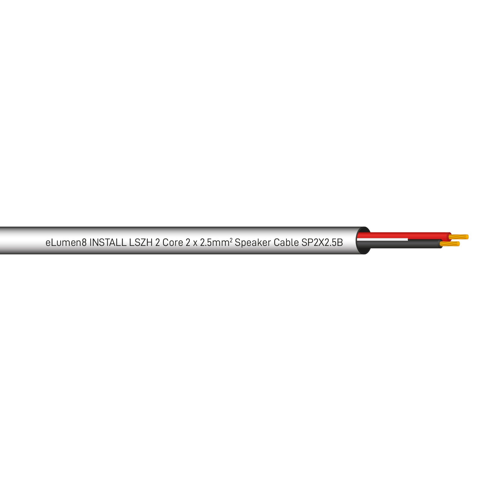 Elumen8 INSTALL LSZH 2 Core 2 x 2.5mm2 Speaker Cable SP2X2.5W Cut Length - Back Panel and Connections