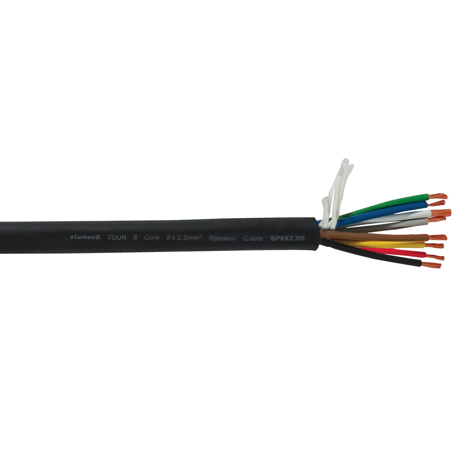 Elumen8 TOUR 8 Core 8 x 2.5mm2 Speaker Cable SP8X2.5B 100m Drum Black - Back Panel and Connections