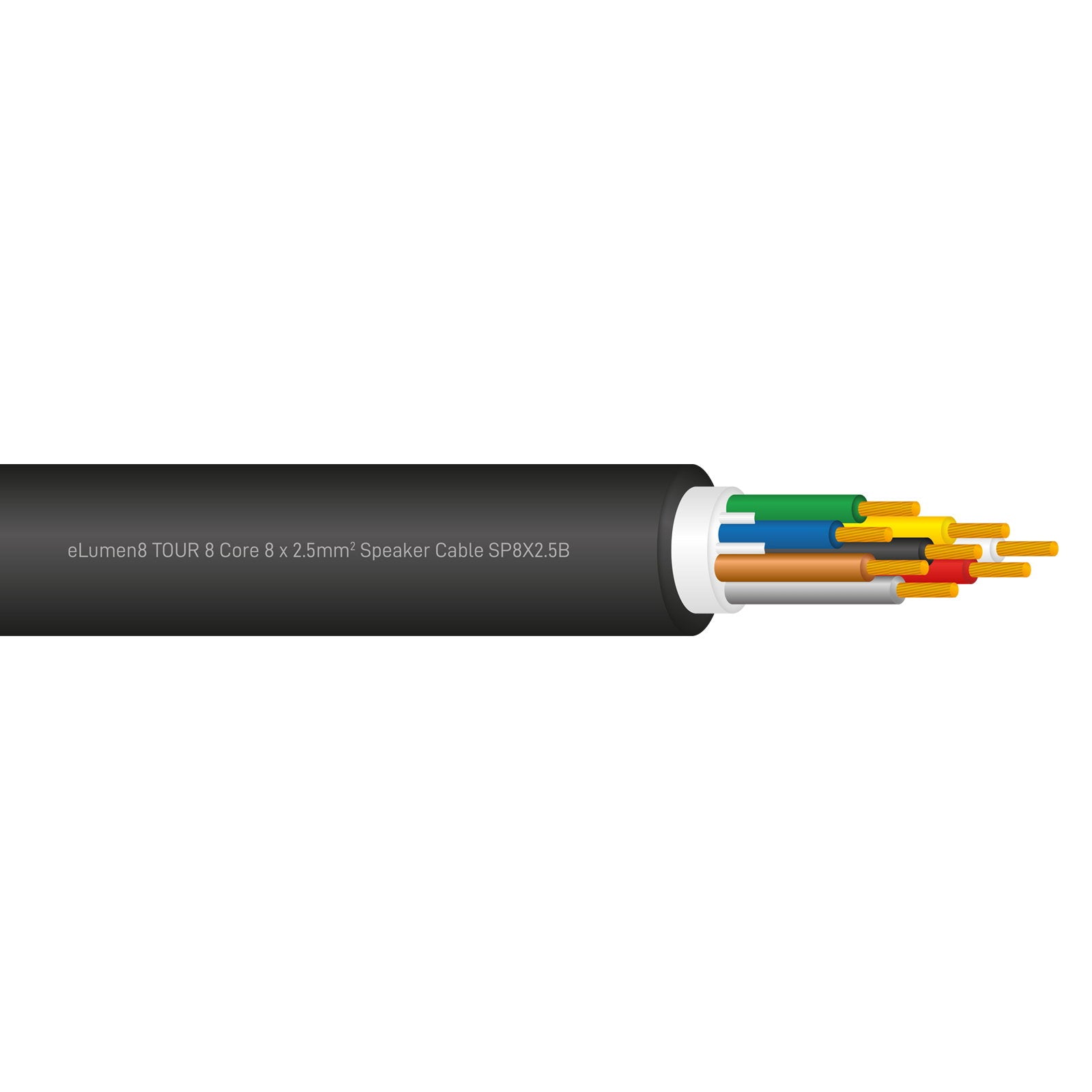Elumen8 TOUR 8 Core 8 x 2.5mm2 Speaker Cable SP8X2.5B 100m Drum Black - Alternate View 1