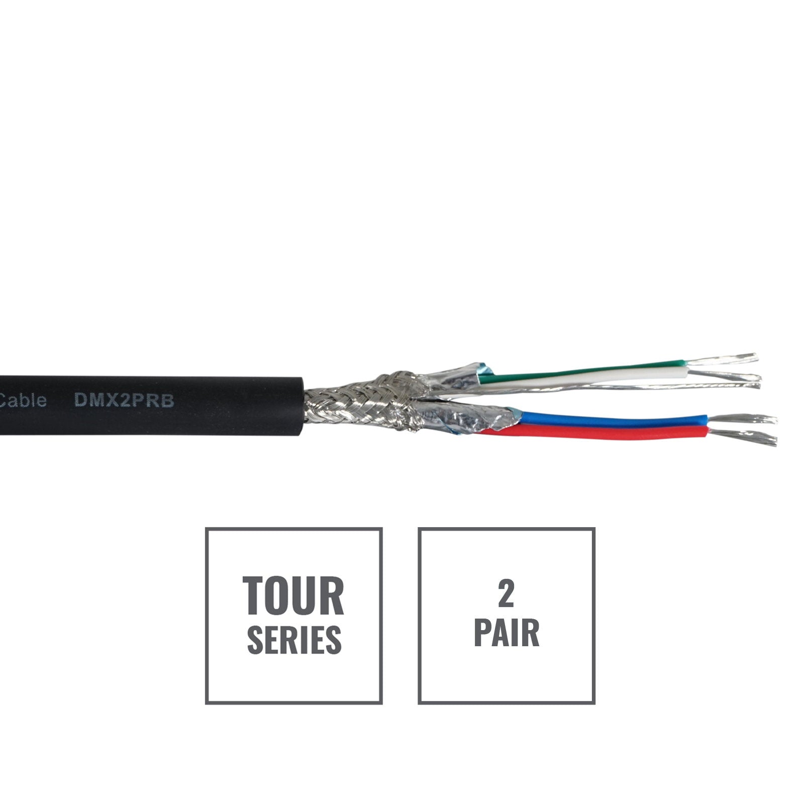Elumen8 TOUR Screened 2 Pair DMX Cable DMX2PRB 500m Drum Black - Main View