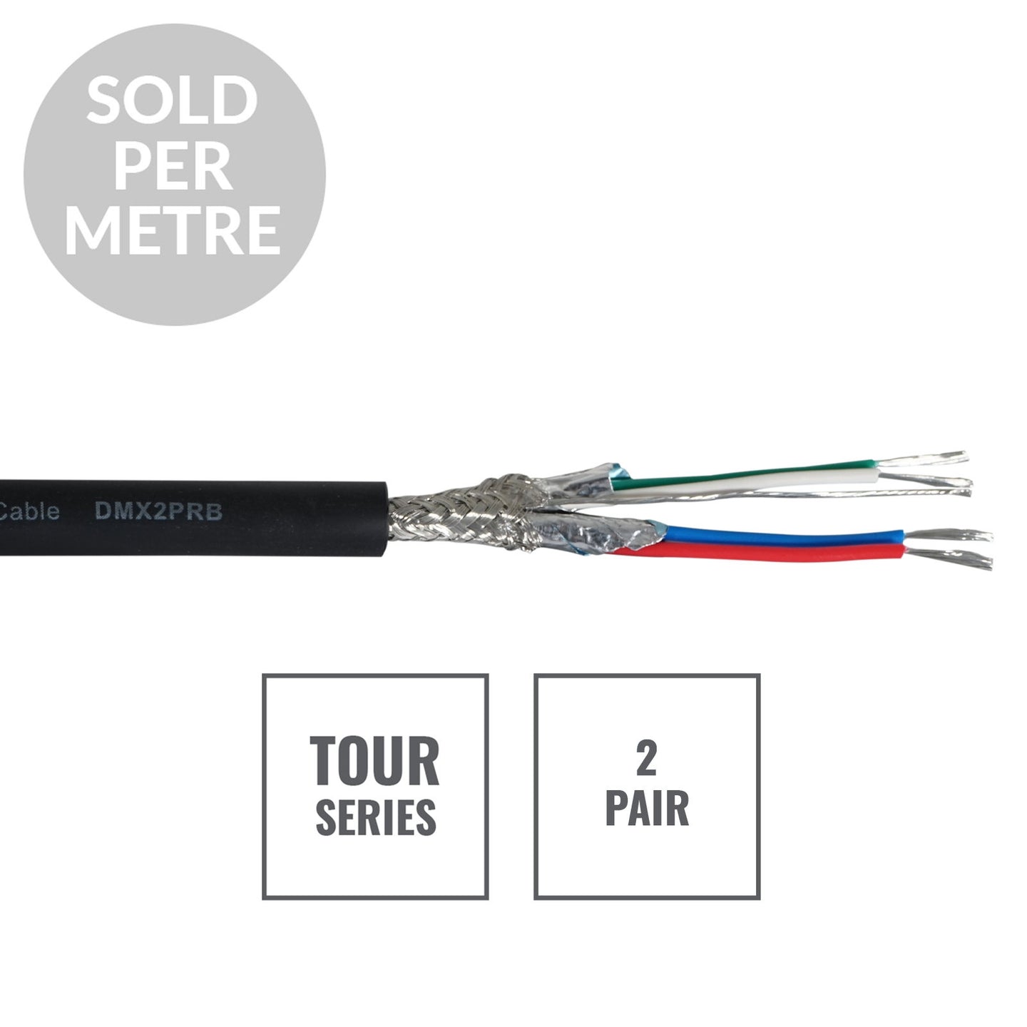 Elumen8 TOUR Screened 2 Pair DMX Cable DMX2PRB Cut Length Black - Back Panel and Connections