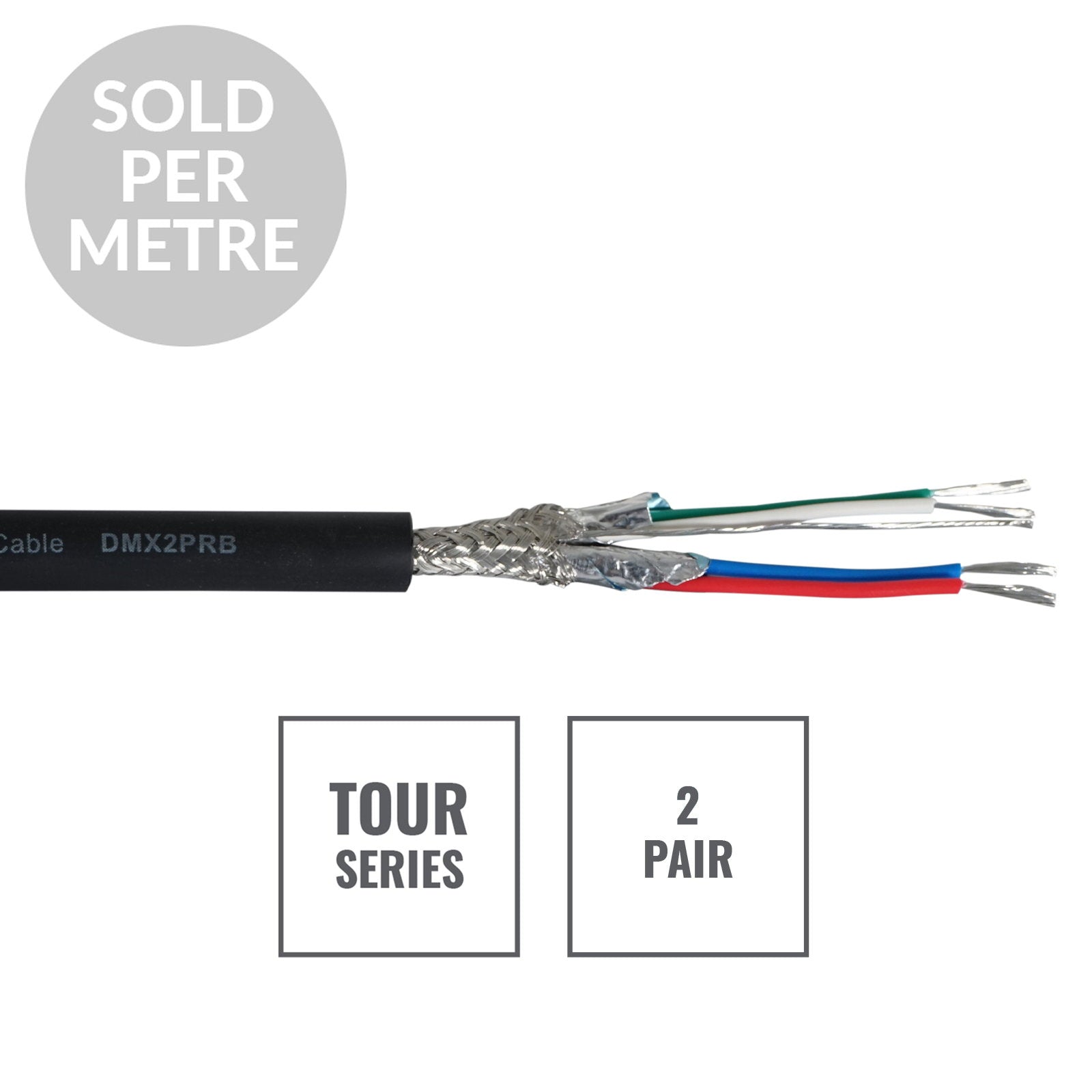Elumen8 TOUR Screened 2 Pair DMX Cable DMX2PRB Cut Length Black - Back Panel and Connections
