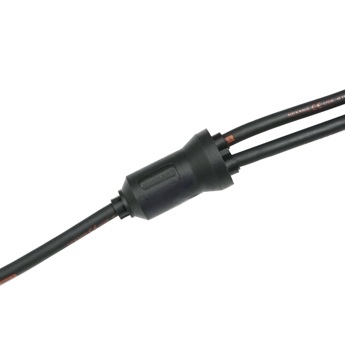 Elumen8 Moulded 3Ph Y Split 0.5m Tails - 2.5mm 5C to 2 x 5C Bare Ends - Back Panel and Connections