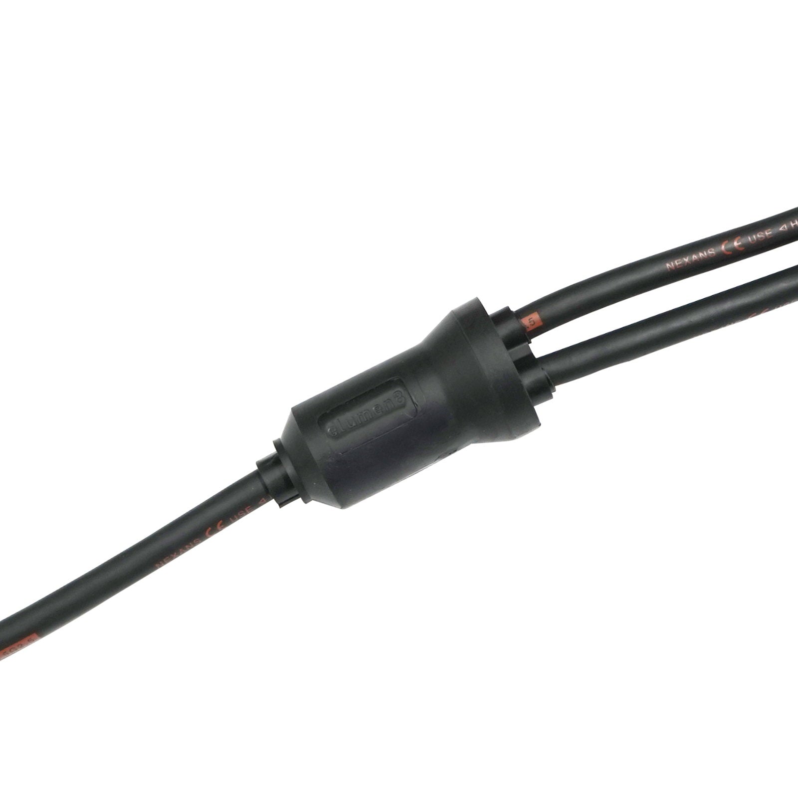 Elumen8 Moulded 3Ph Y Split 0.5m Tails - 2.5mm 5C to 2 x 5C Bare Ends - Back Panel and Connections
