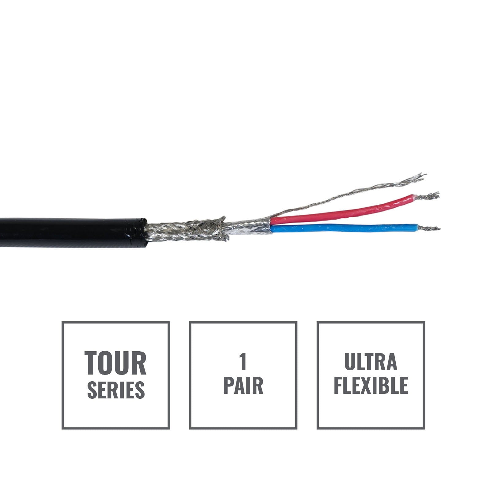 Elumen8 TOUR Screened 1 Pair DMX Cable DMX1PRB-TPU 100m - Main View