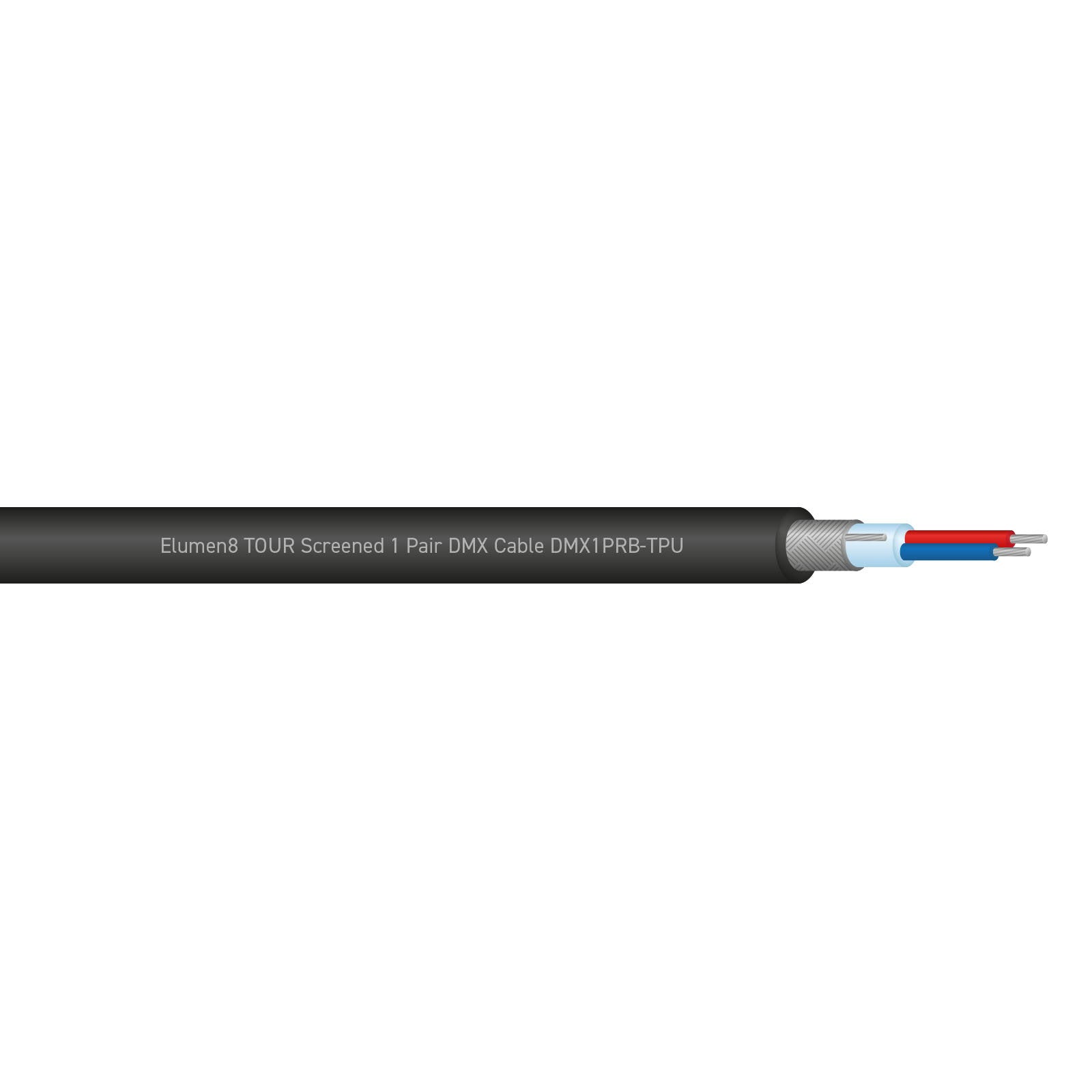 Elumen8 TOUR Screened 1 Pair DMX Cable DMX1PRB-TPU 100m - Alternate View 1