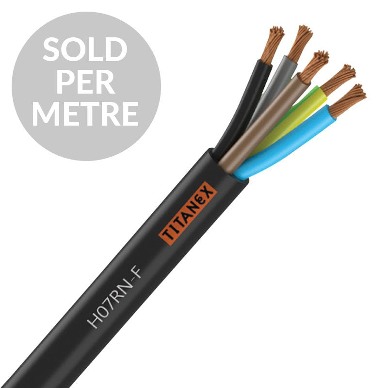 Titanex H07RN-F 2.5mm 5 Core Rubber Cable - Cut Length - Main View