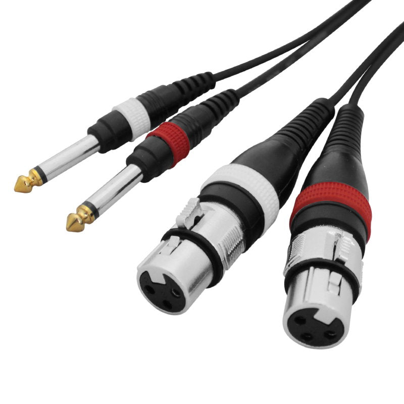 W Audio 2m 2 x XLR Female - 2 x 6.35mm Mono Jack Cable - Main View