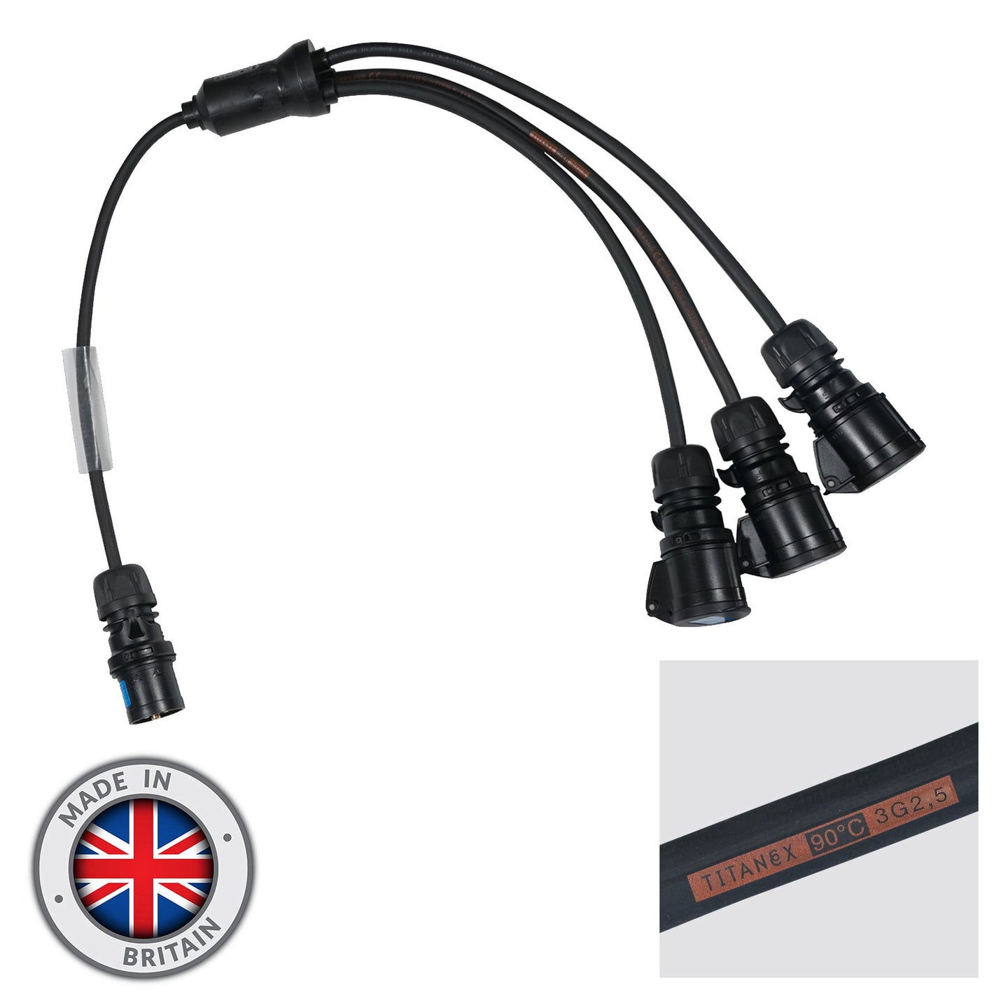 Elumen8 Moulded 3 Way Y Split - 2.5mm 16A PCE Connectors - Main View