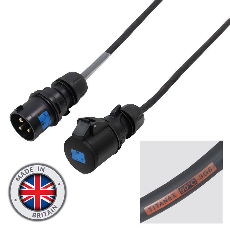 Elumen8 50m 32A Male - 32A Female 1PH 6mm 3C Cable - Main View