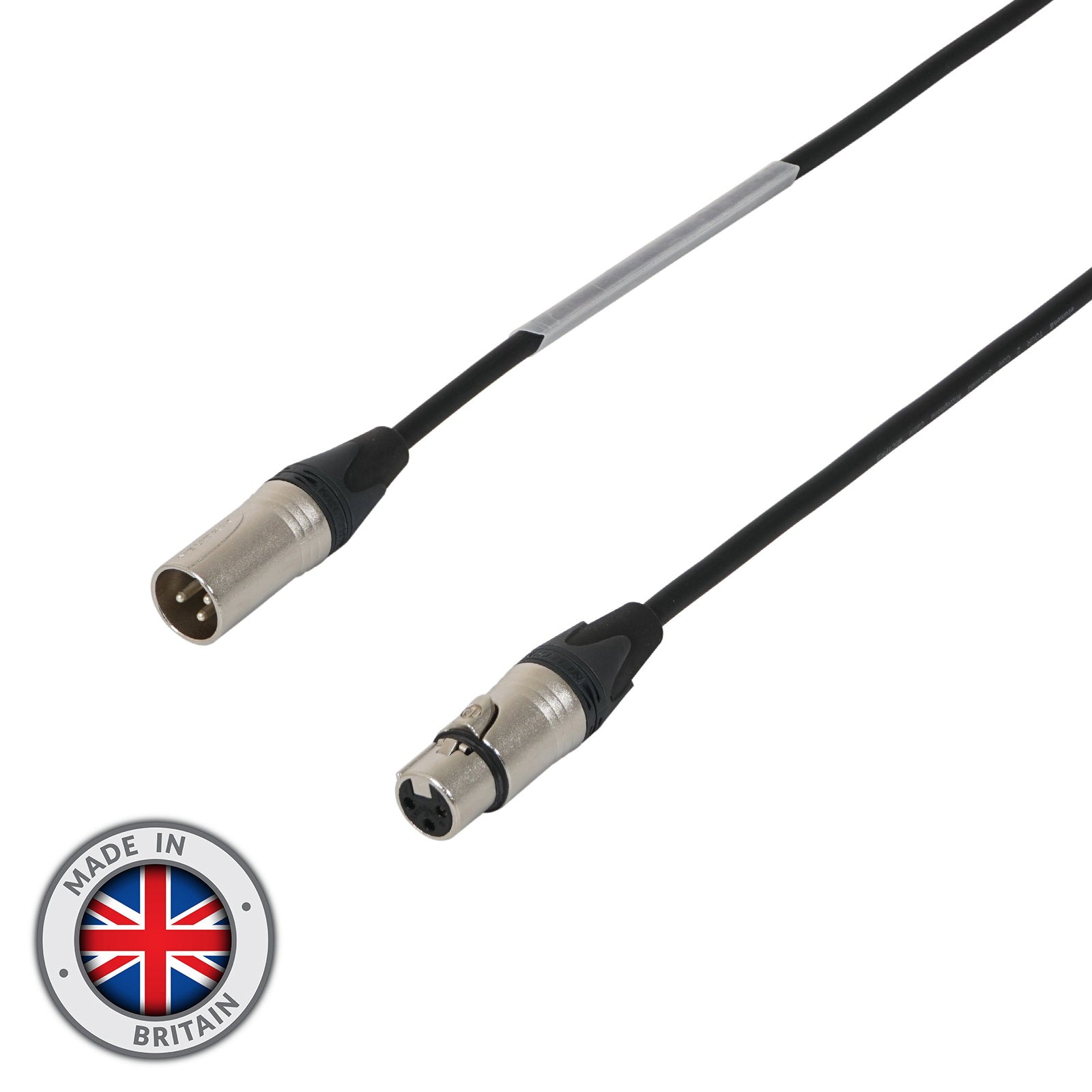Elumen8 1.5m Neutrik XLR Male – XLR Female Microphone Cable Silver - Main View