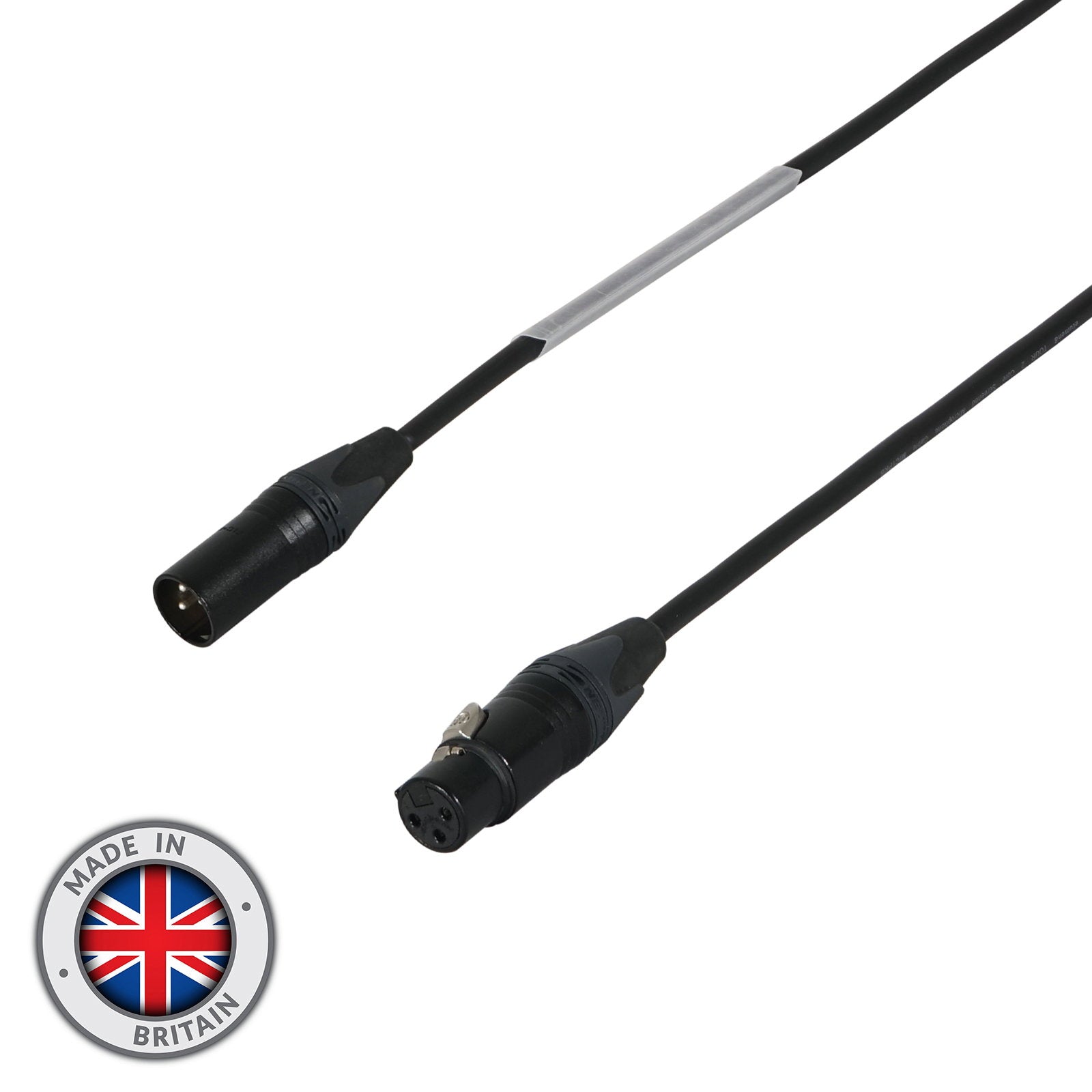 Elumen8 25m Neutrik XLR Male – XLR Female Microphone Cable Black - Alternate View 1